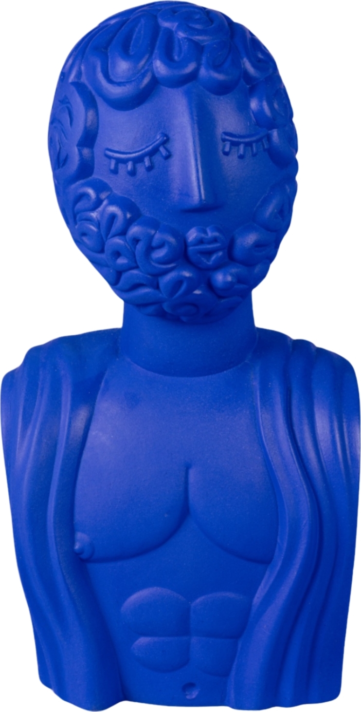 Figurka dekoracyjna Magna Graecia Bust Man niebieska z terakoty