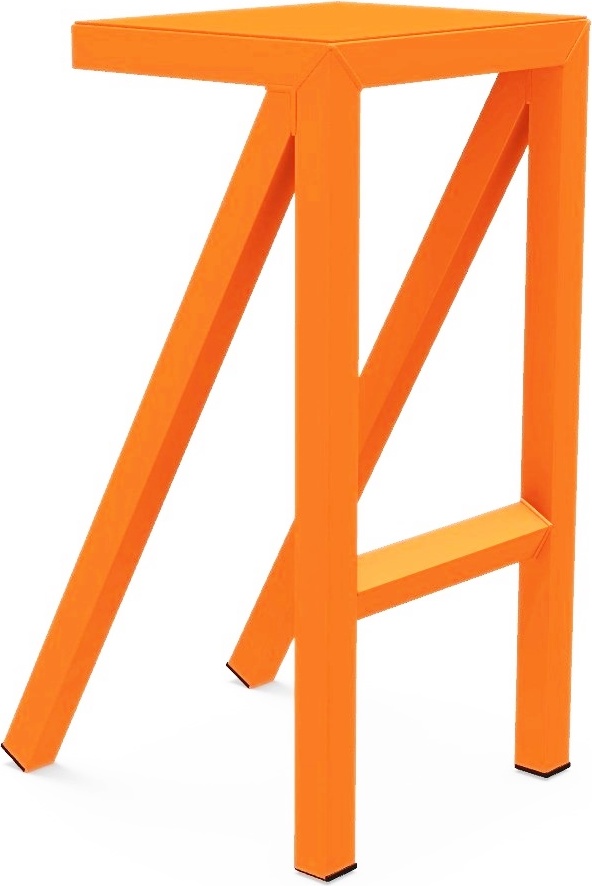 Stołek barowy Bureaurama 74 cm pomarańczowy