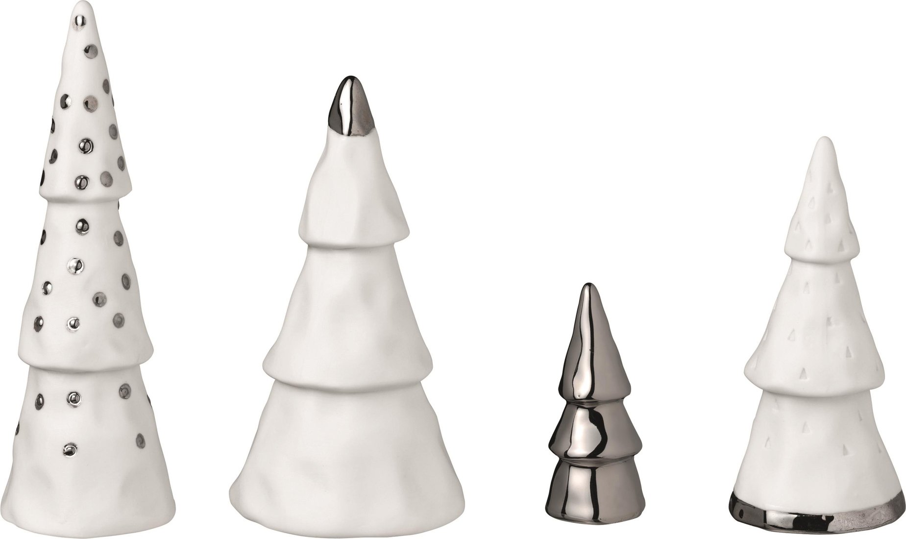 Figurki świąteczne Winter Forest srebrne 4 szt.