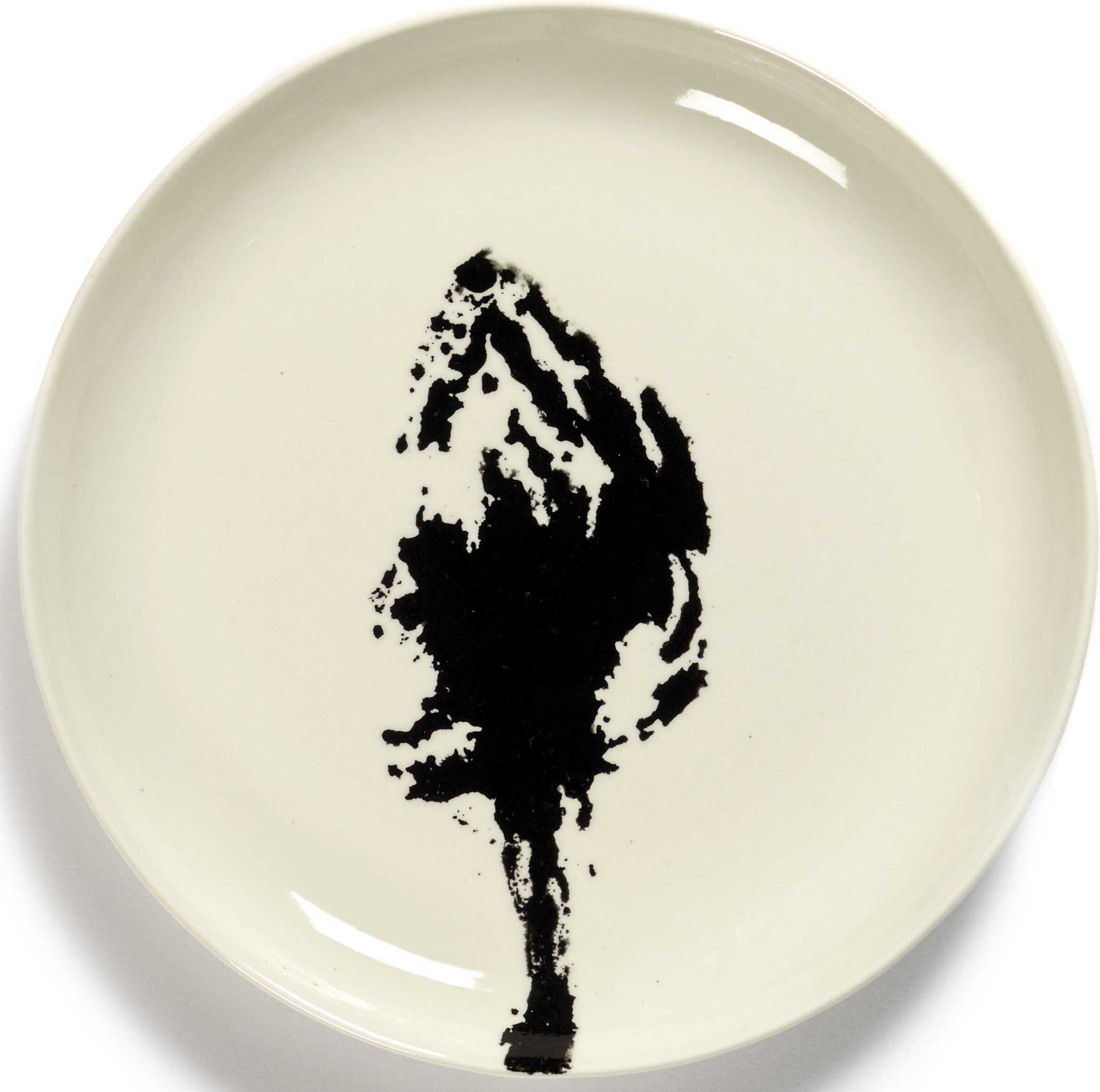 Talerze śniadaniowe Feast Artichoke 19 cm biało-czarne 2 szt.