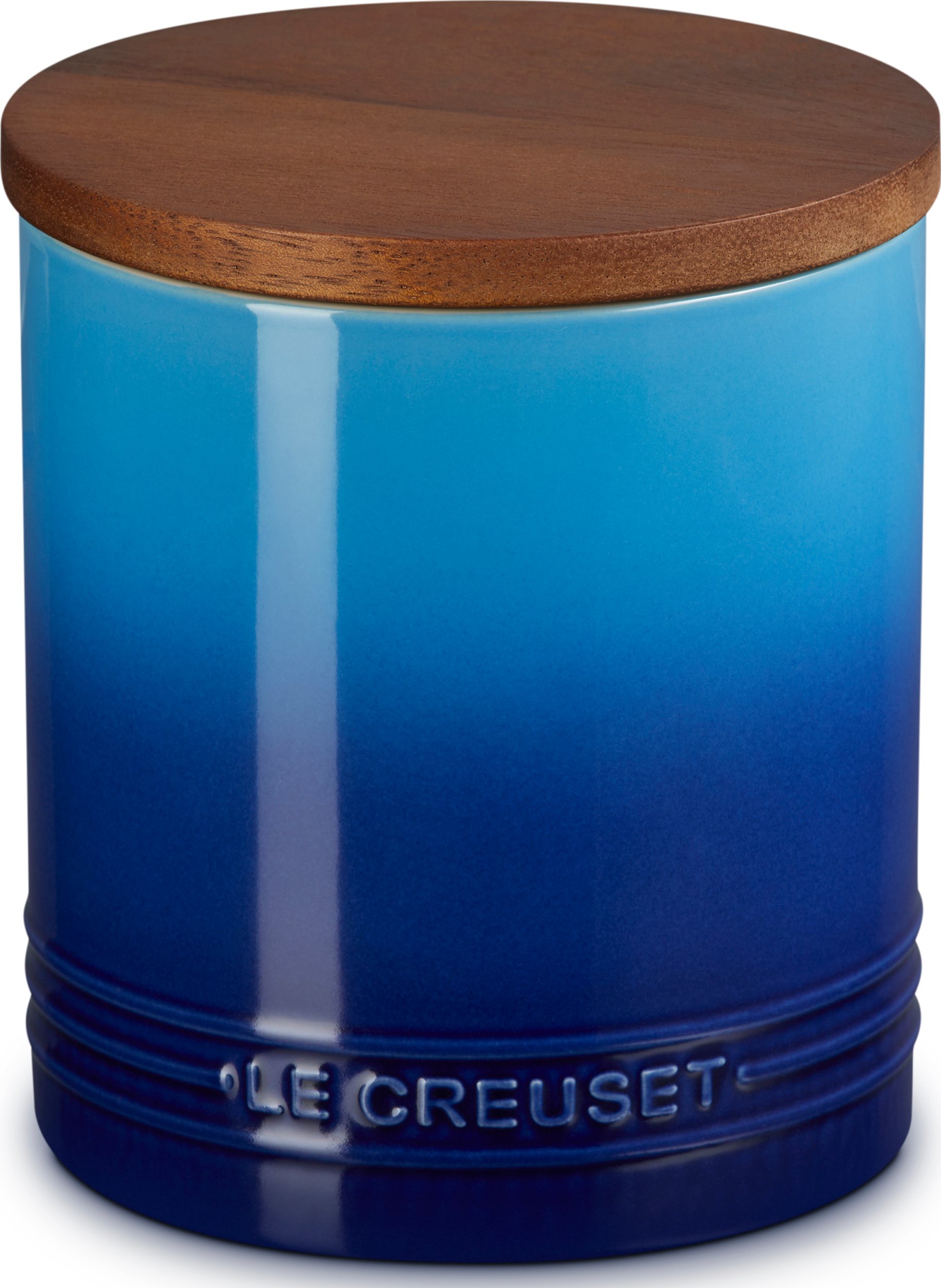 Pojemnik kuchenny z drewnianą pokrywką Le Creuset 1,1 l głęboki błękit