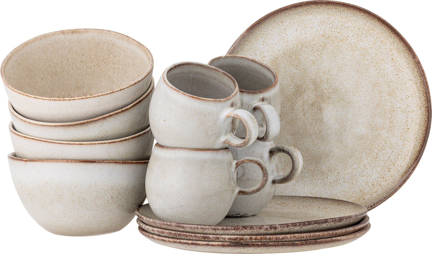 Zestaw śniadaniowy Sandrine beżowy 12 el.