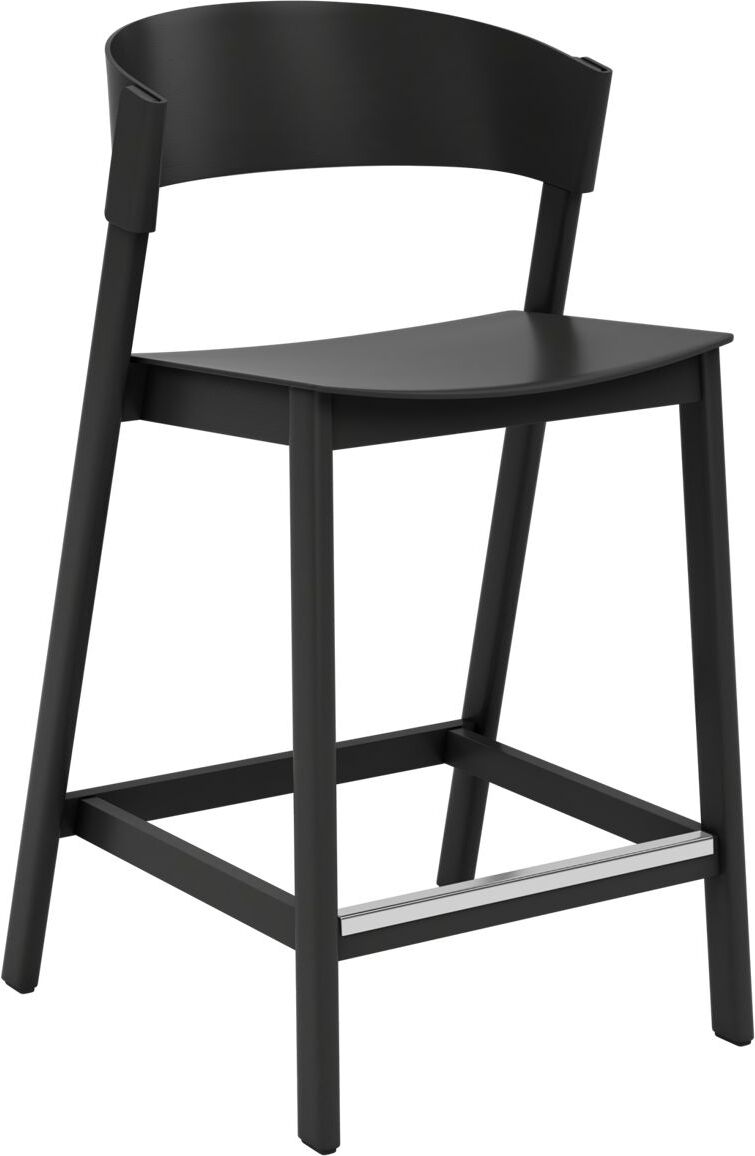 Stołek Cover 65 cm czarny z ochraniaczem na podnóżek