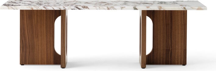 Stolik kawowy Androgyne Calacatta Viola 120 cm orzech z marmurowym blatem