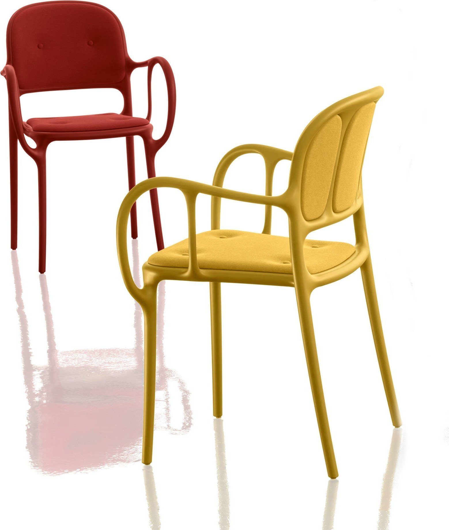 Krzesło Mila tapicerowane żółte