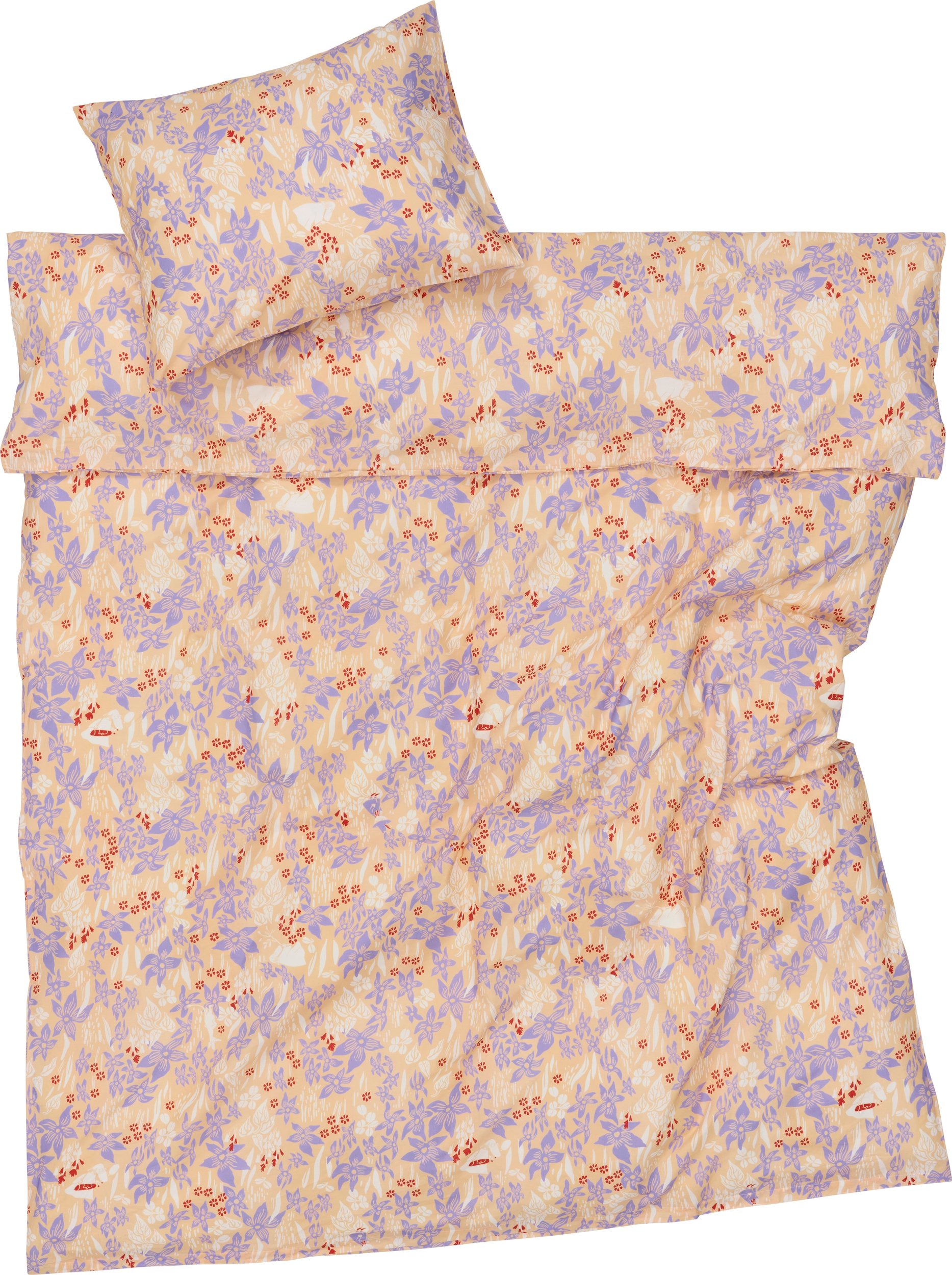 Pościel Arabia Finland Lilja Muminki 150 x 210 cm beżowa z poszewką na poduszkę 50 x 60 cm