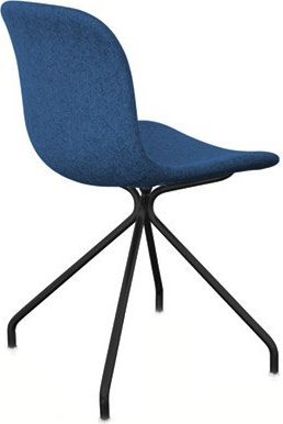 Krzesło Troy 4 star tapicerowane lakierowana rama czarna niebieskie