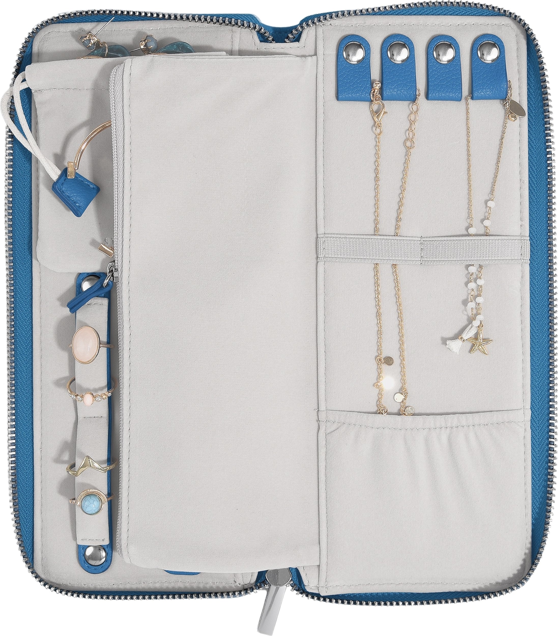 Pudełko podróżne na biżuterię z miejscem na pierścionki Stackers ciemnoniebieskie