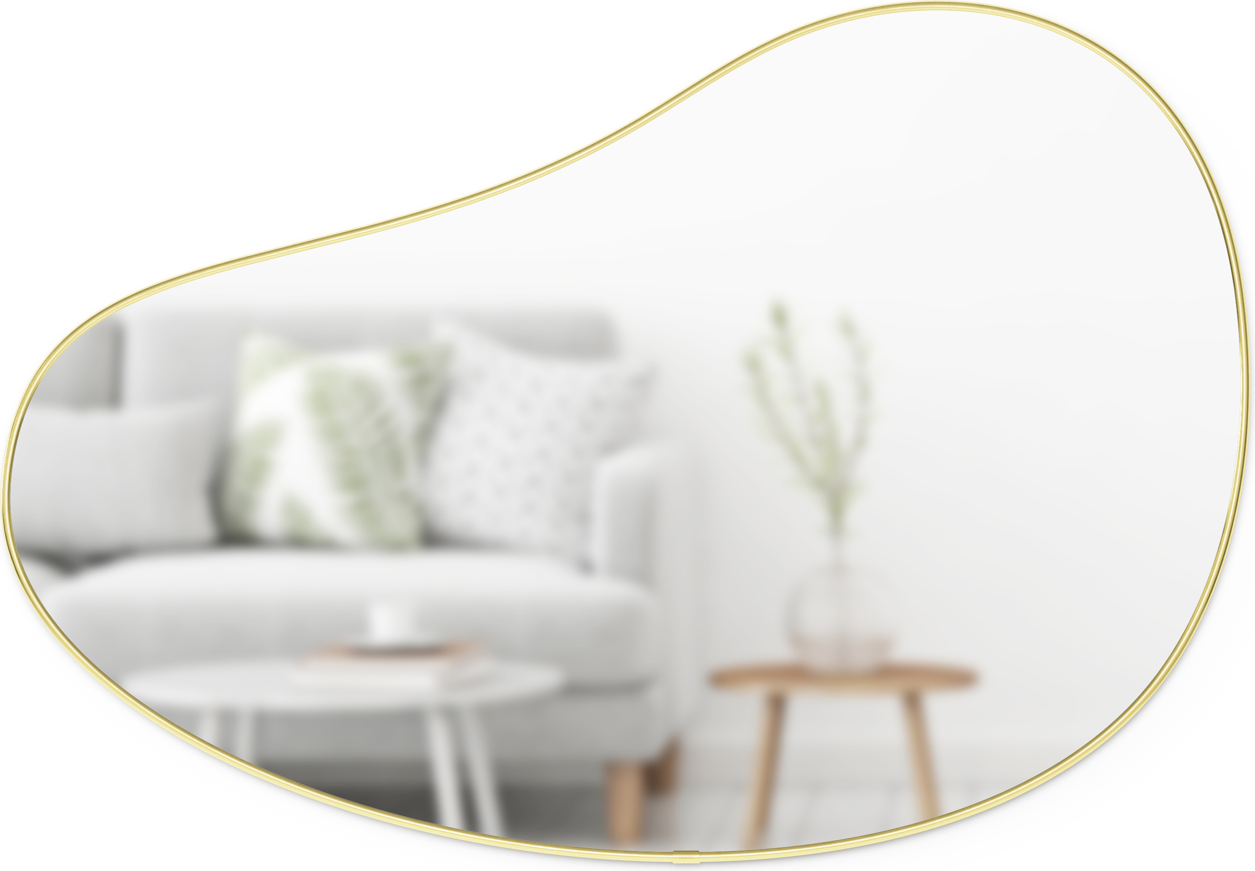 Lustro ścienne Hubba Pebble 91 cm mosiądz