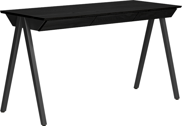 Biurko Vogel duże z czarnym blatem czarne nogi