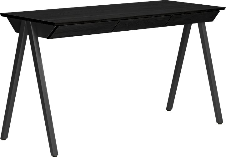 Biurko Vogel duże z czarnym blatem czarne nogi