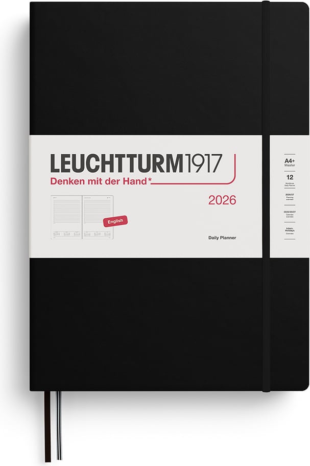 Planer dzienny w twardej oprawie Leuchtturm 1917 2026 EN A4+ czarny
