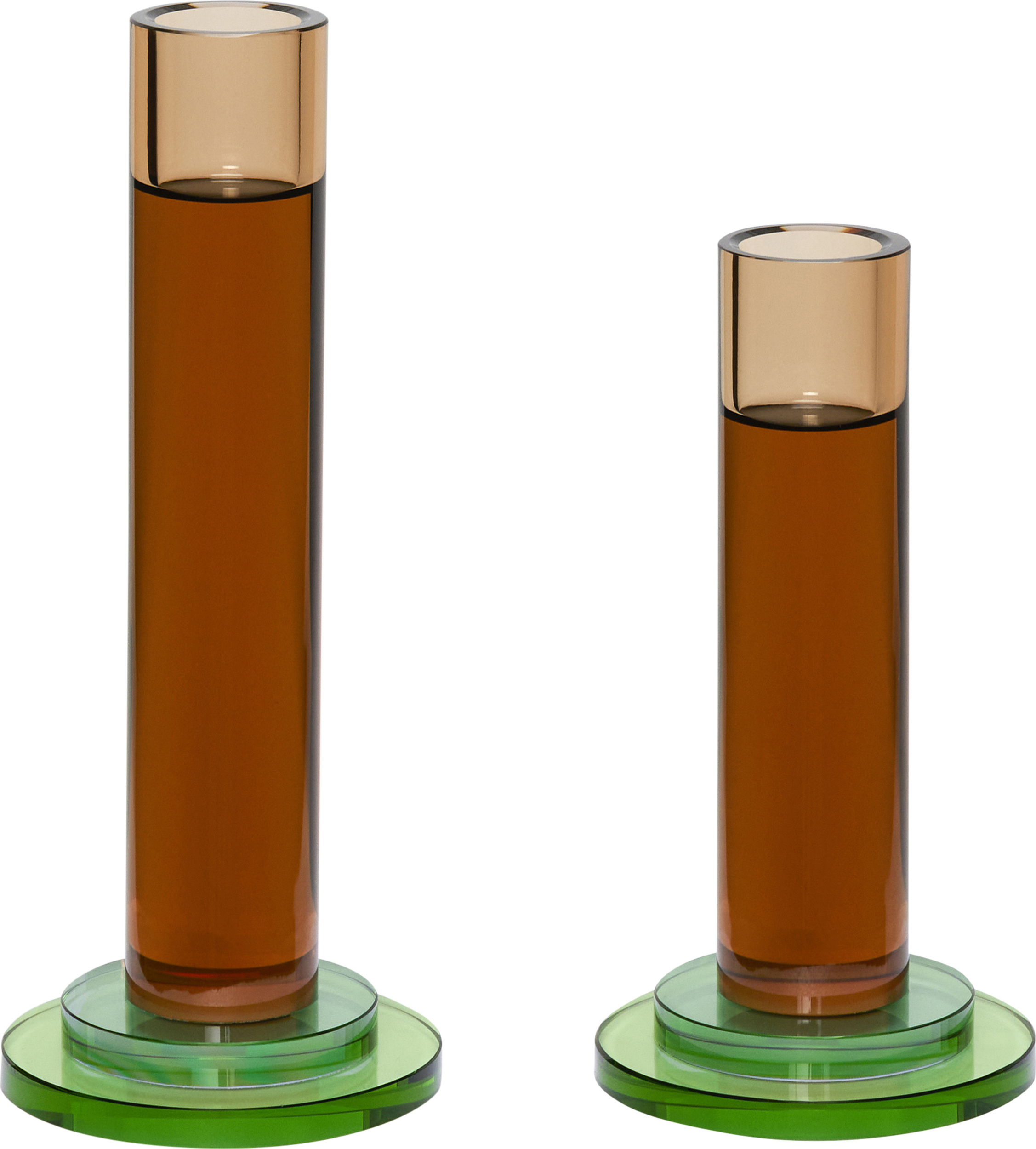 Świeczniki na klasyczne świece Comet bursztynowe 2 szt.