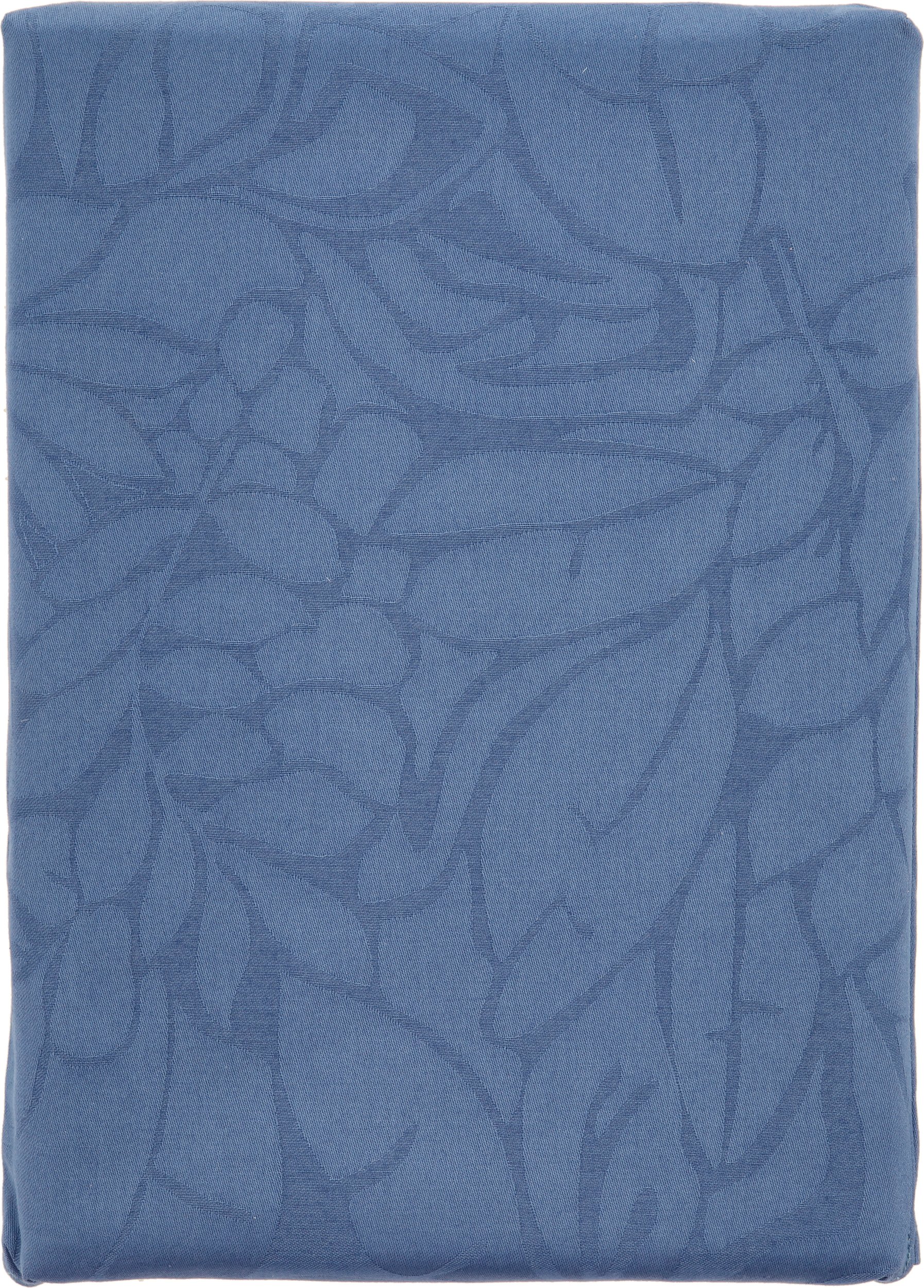 Obrus Abstract Leaves Damask 140 x 270 cm niebieski