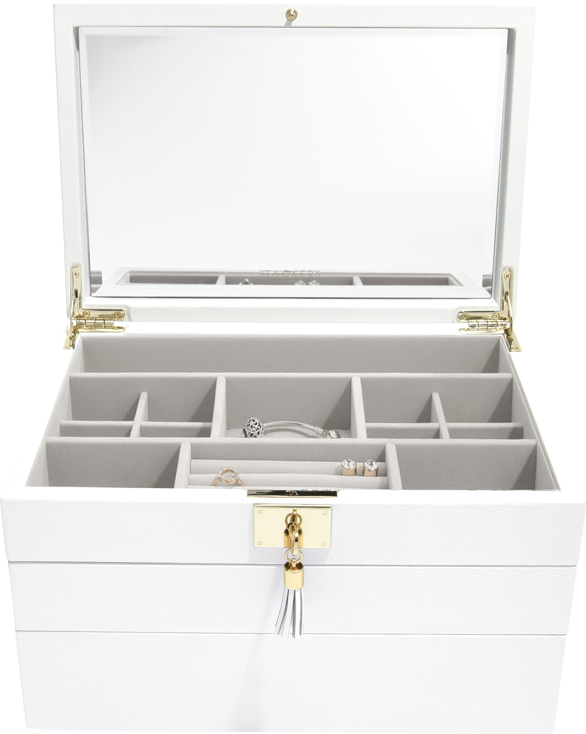 Szkatułka na biżuterię Loves Luxury potrójna biała