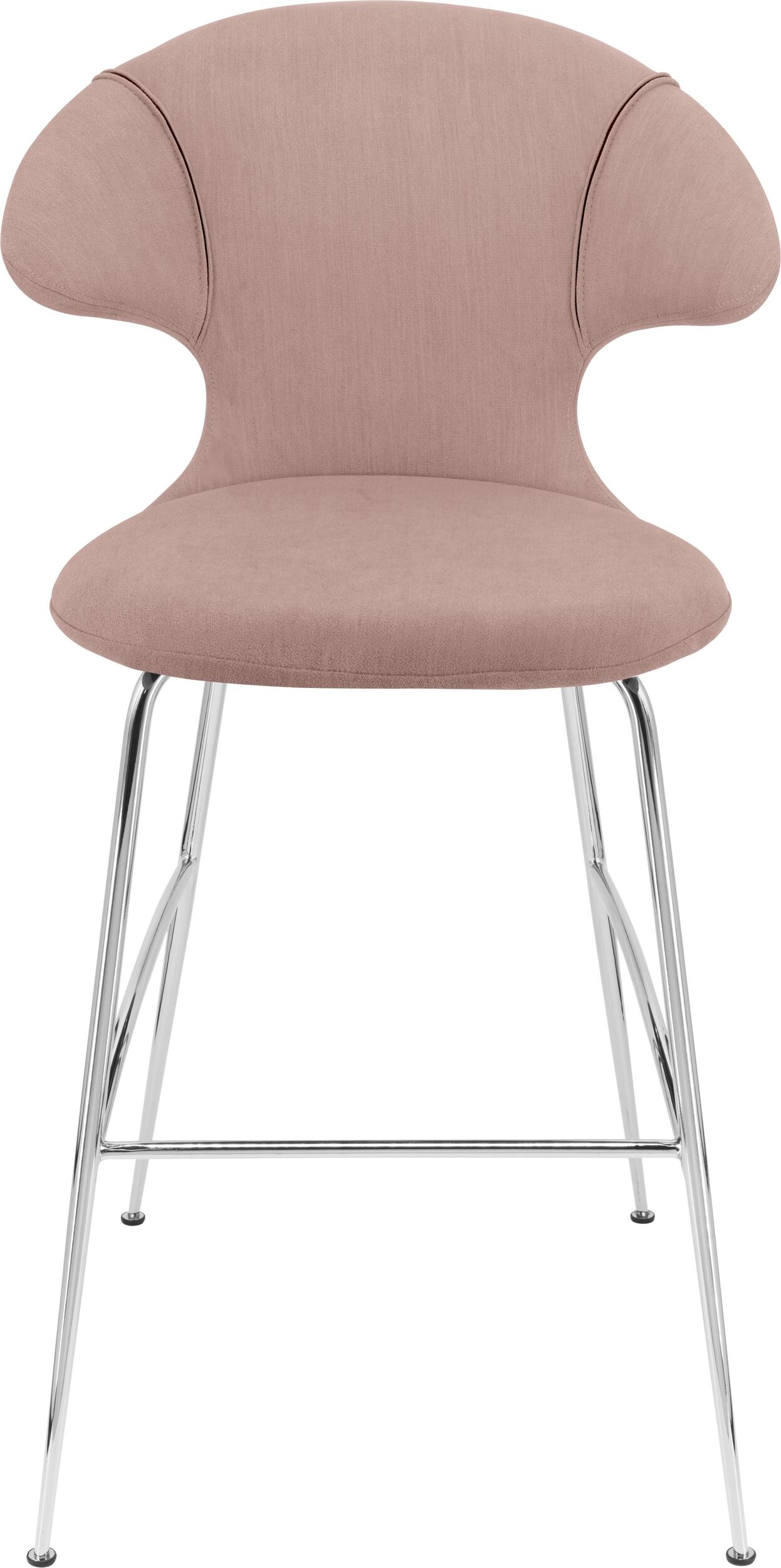 Krzesło barowe Time Flies różowe na chromowanych nogach