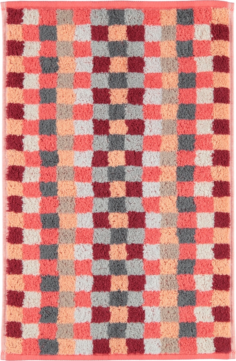 Ręcznik Unique szachownica 30 x 50 cm koralowy