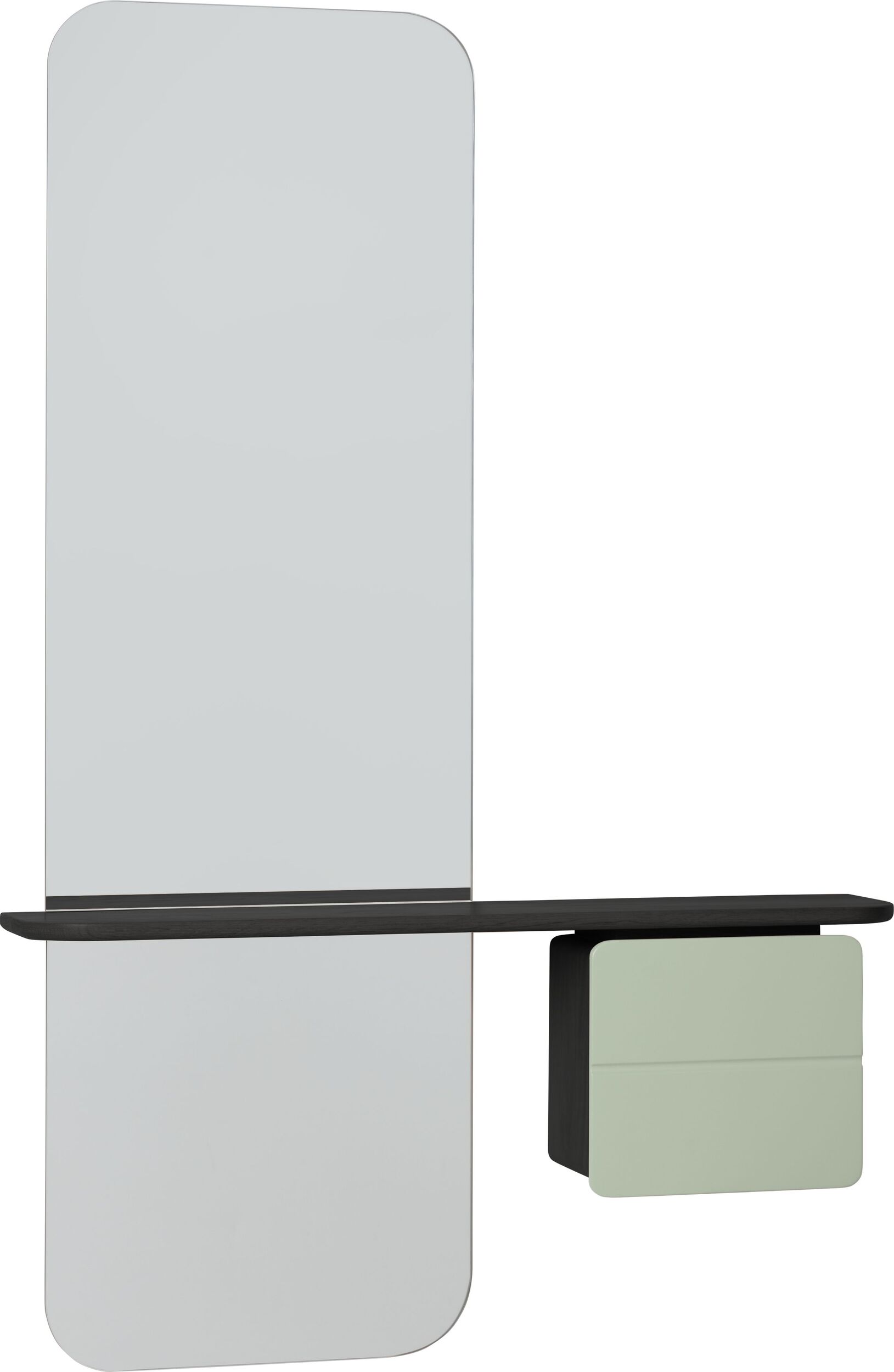 Lustro z półką One More Look czarny dąb szafka oliwkowa