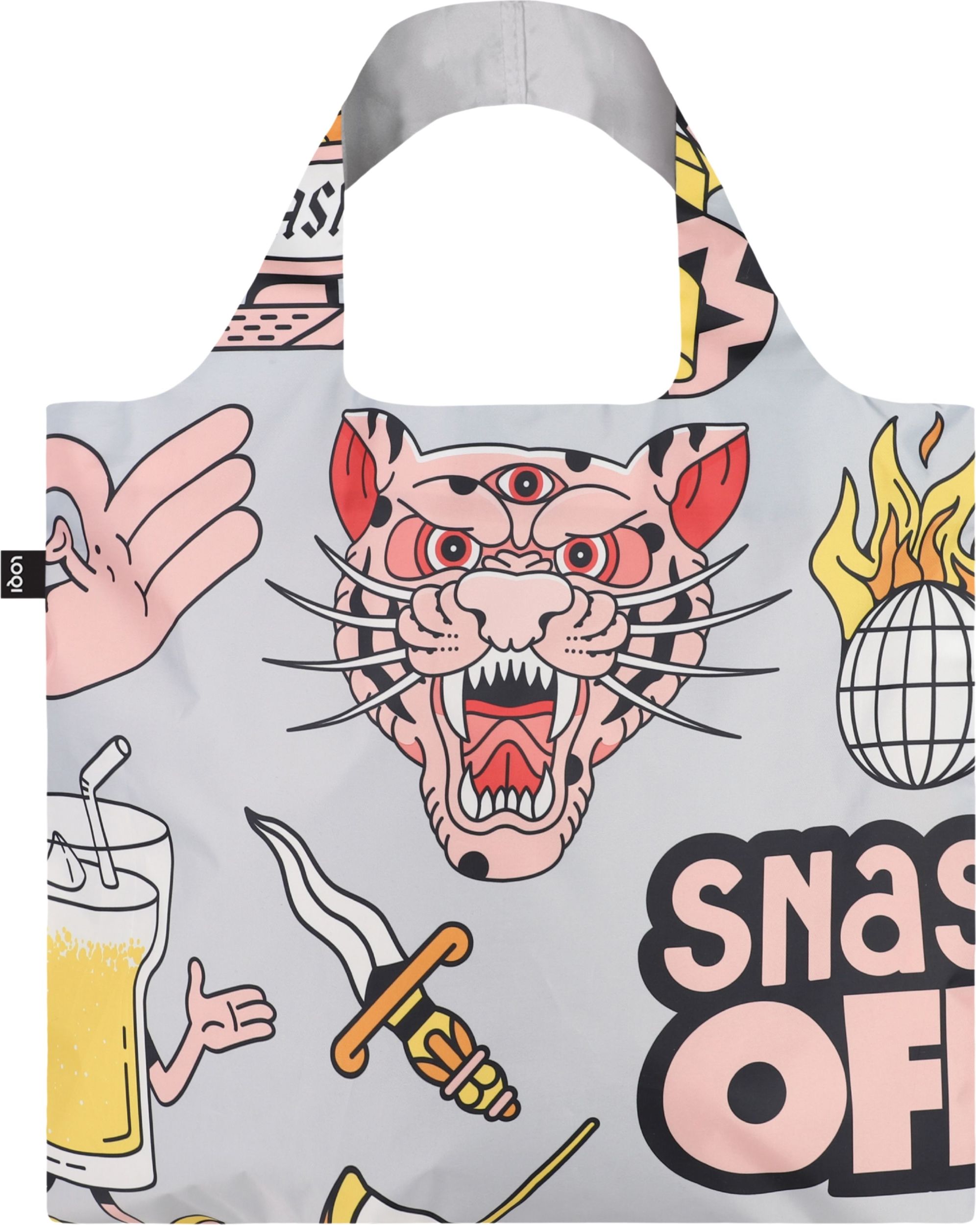 Torba LOQI Snask szara z recyklingu