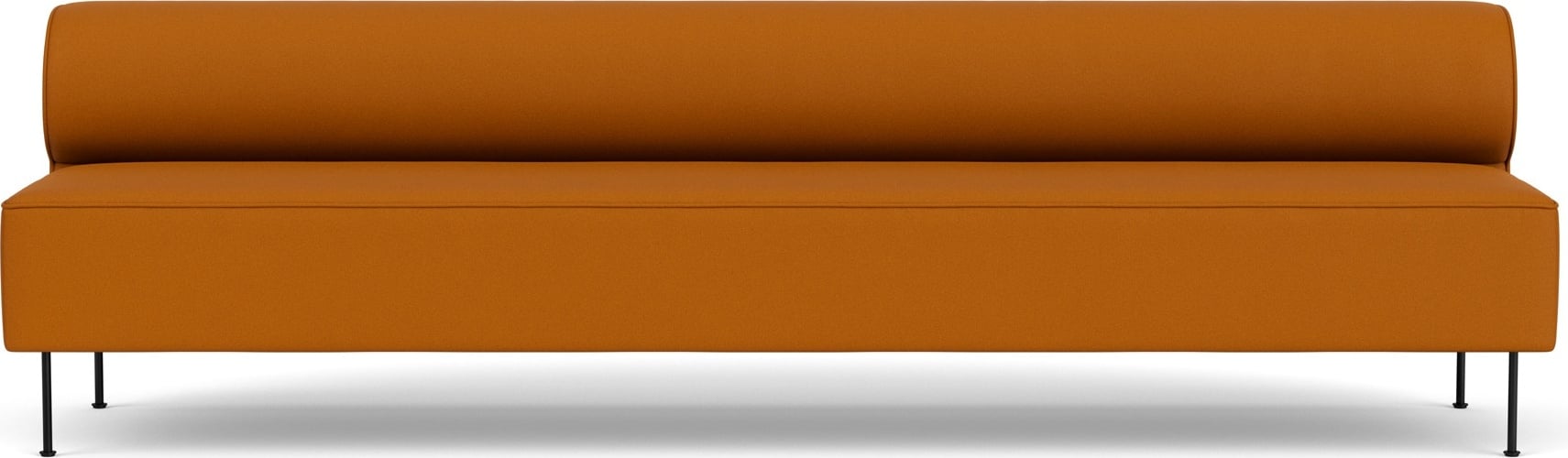 Sofa modułowa Eave 280 cm ciemnopomarańczowa na czarnych stalowych nogach
