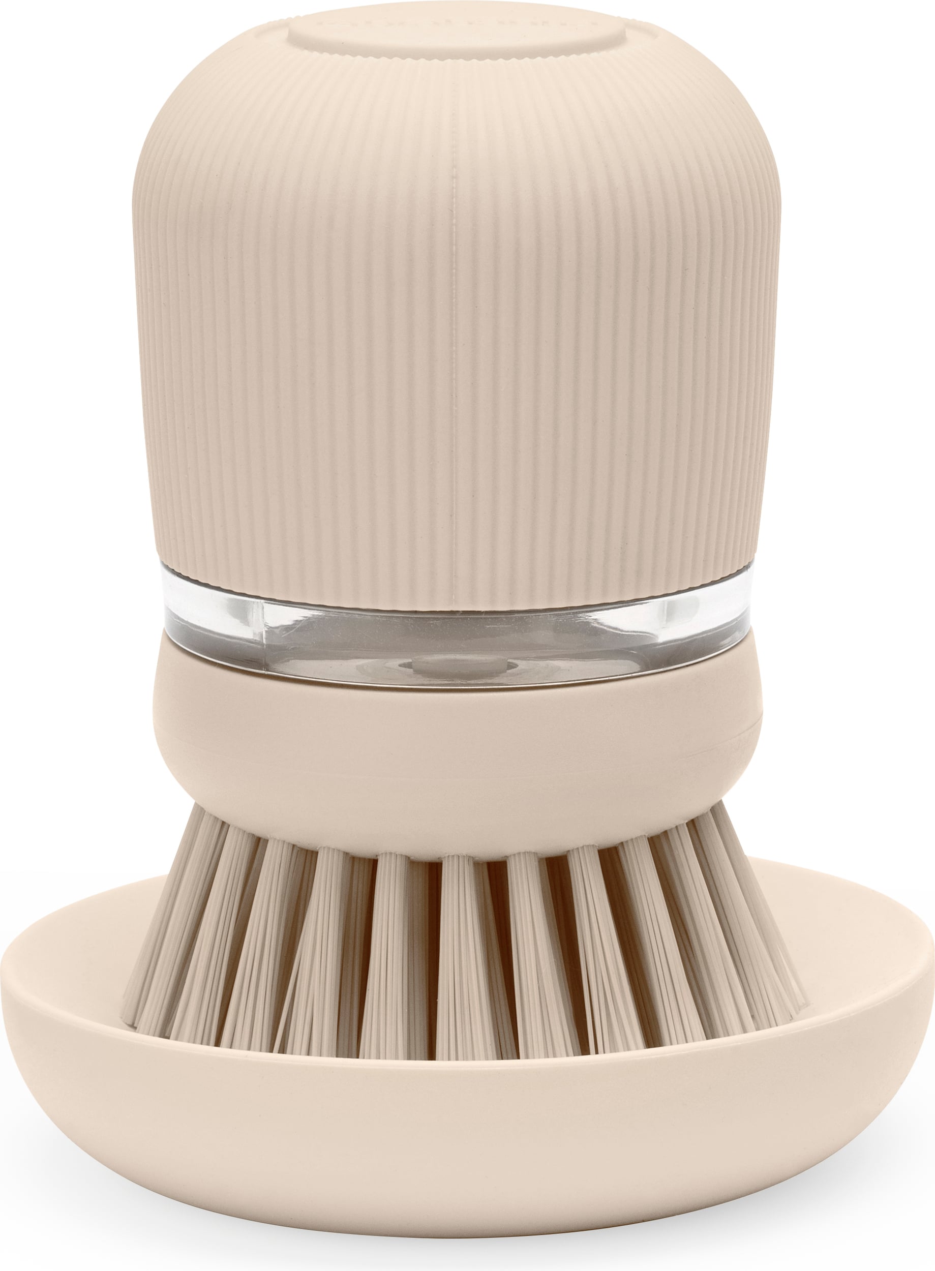 Szczotka do mycia naczyń Sink Side beżowa z dozownikiem