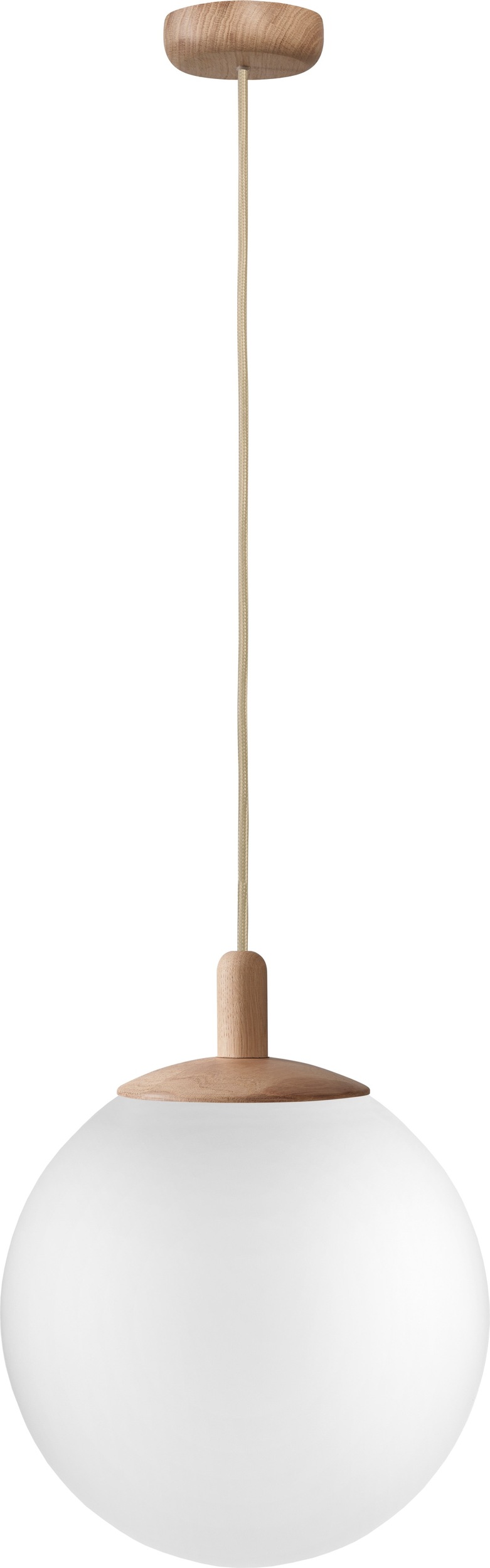 Lampa wisząca Alur M z drewnianym mocowaniem