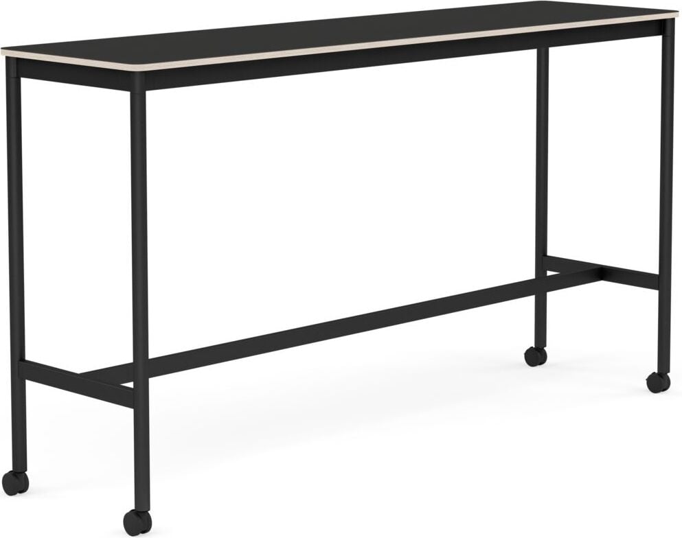 Stół na kółkach Base 50 x 190 x 105 cm czarny nanolaminat nogi czarne