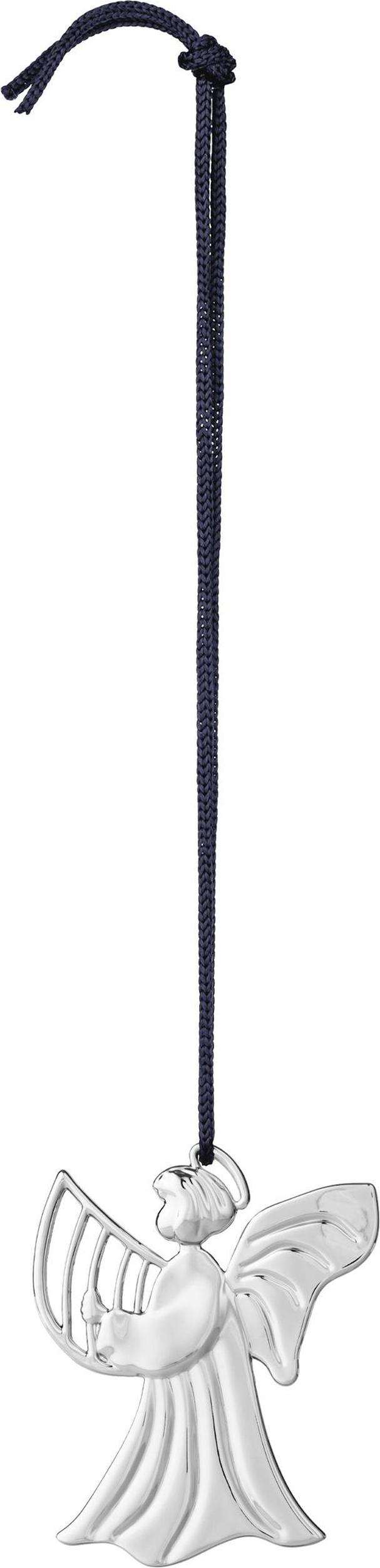 Dekoracja choinkowa Karen Blixen Cabin Elf anioł z harfą srebrna