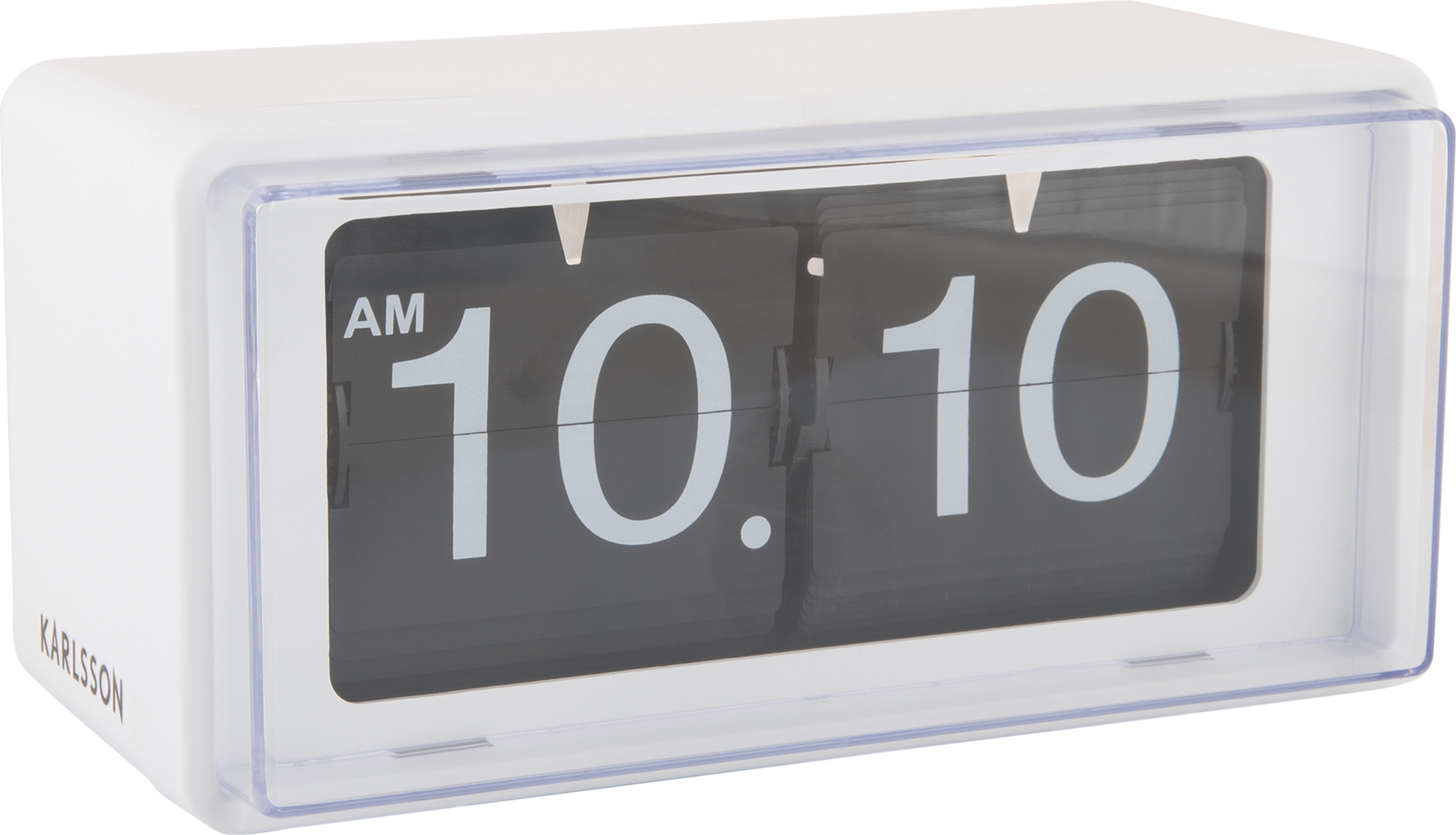 Zegar ścienny lub stołowy Retro Boxed Flip biały