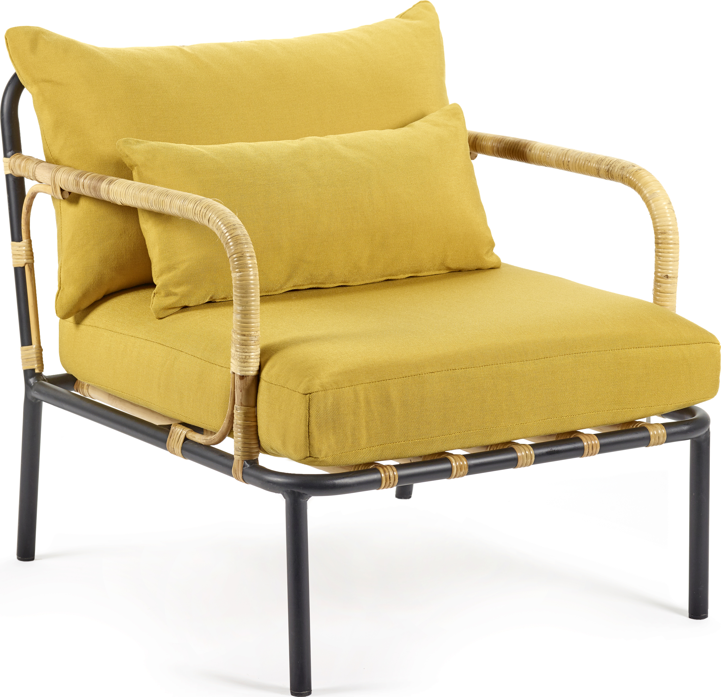 Fotel Capizzi żółty czarna rama