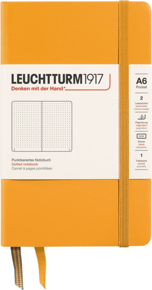Notes w kropki w twardej oprawie Leuchtturm 1917 A6 187 stron pomarańczowy 80 g/m²