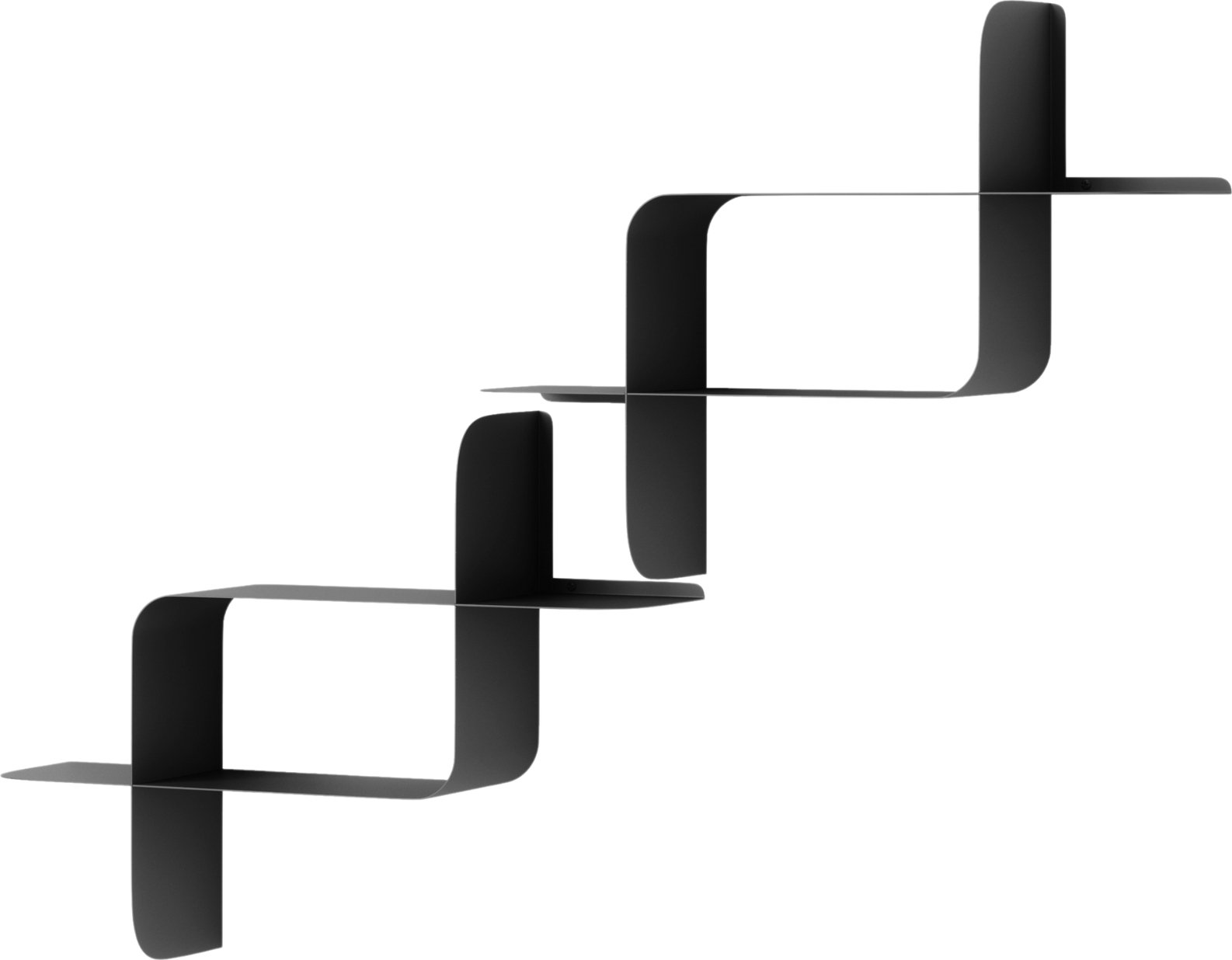 Półki ścienne Montage czarne 2 szt.