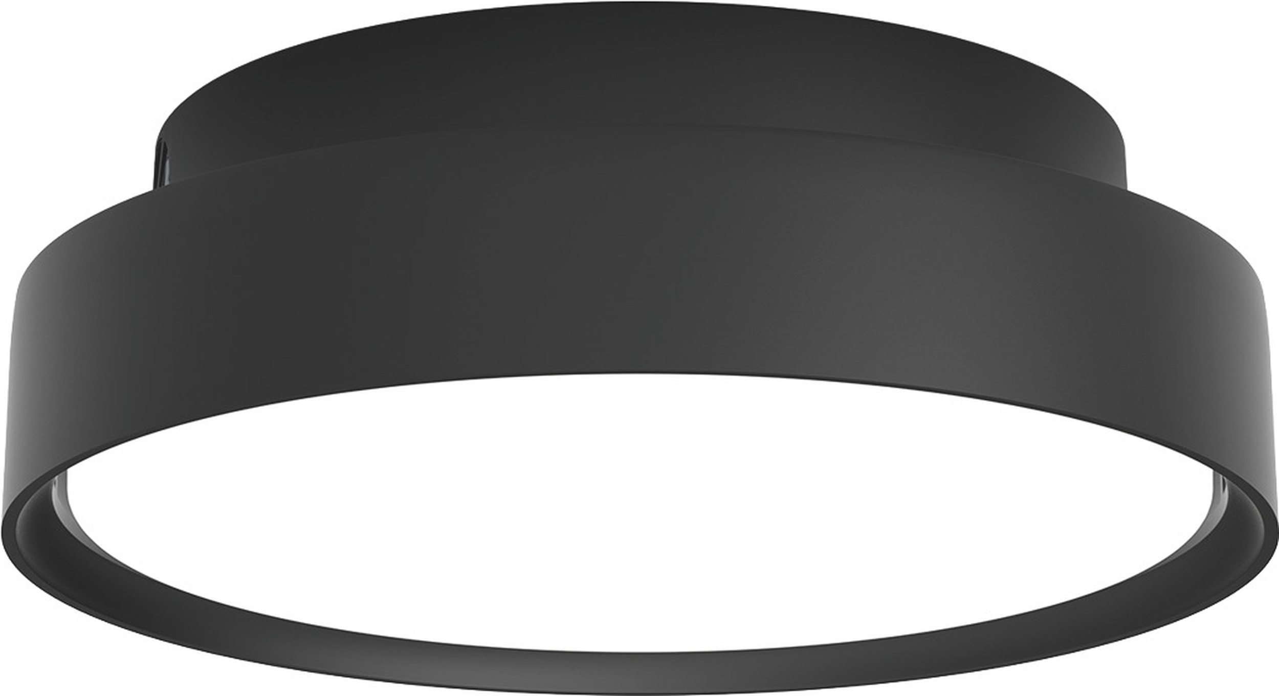 Plafon Slim Round Surface LED 3000K 25 cm czarny z dyfuzorem opal sterowanie oświetleniem Dali