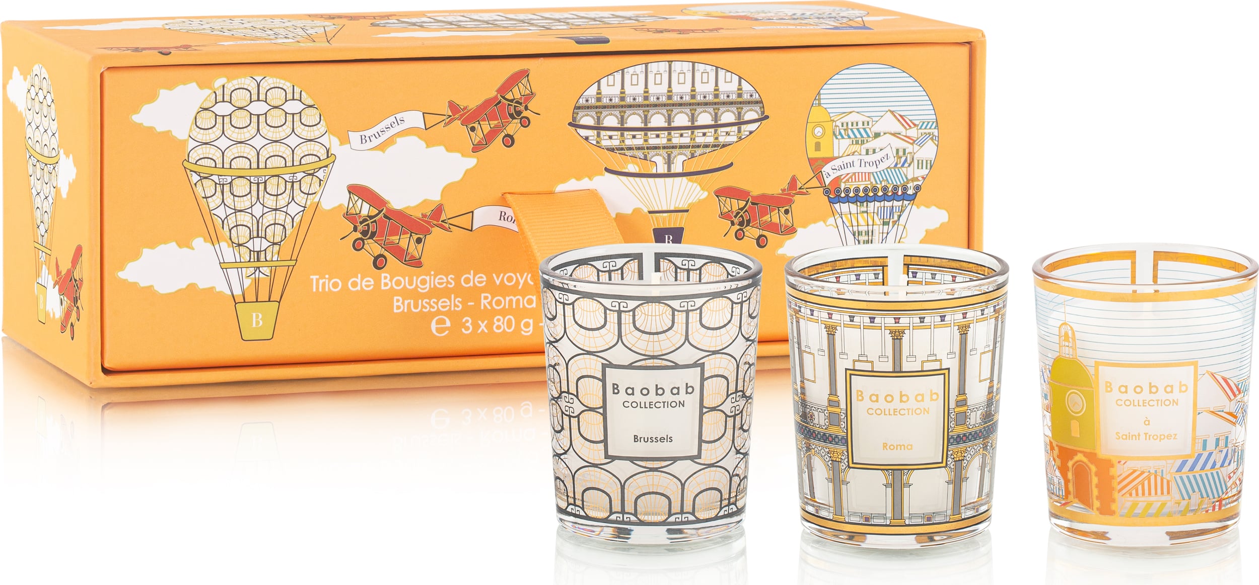 Świece zapachowe My First Baobab Gift Trio Brussels-Roma-A Saint-Tropez 3 szt.