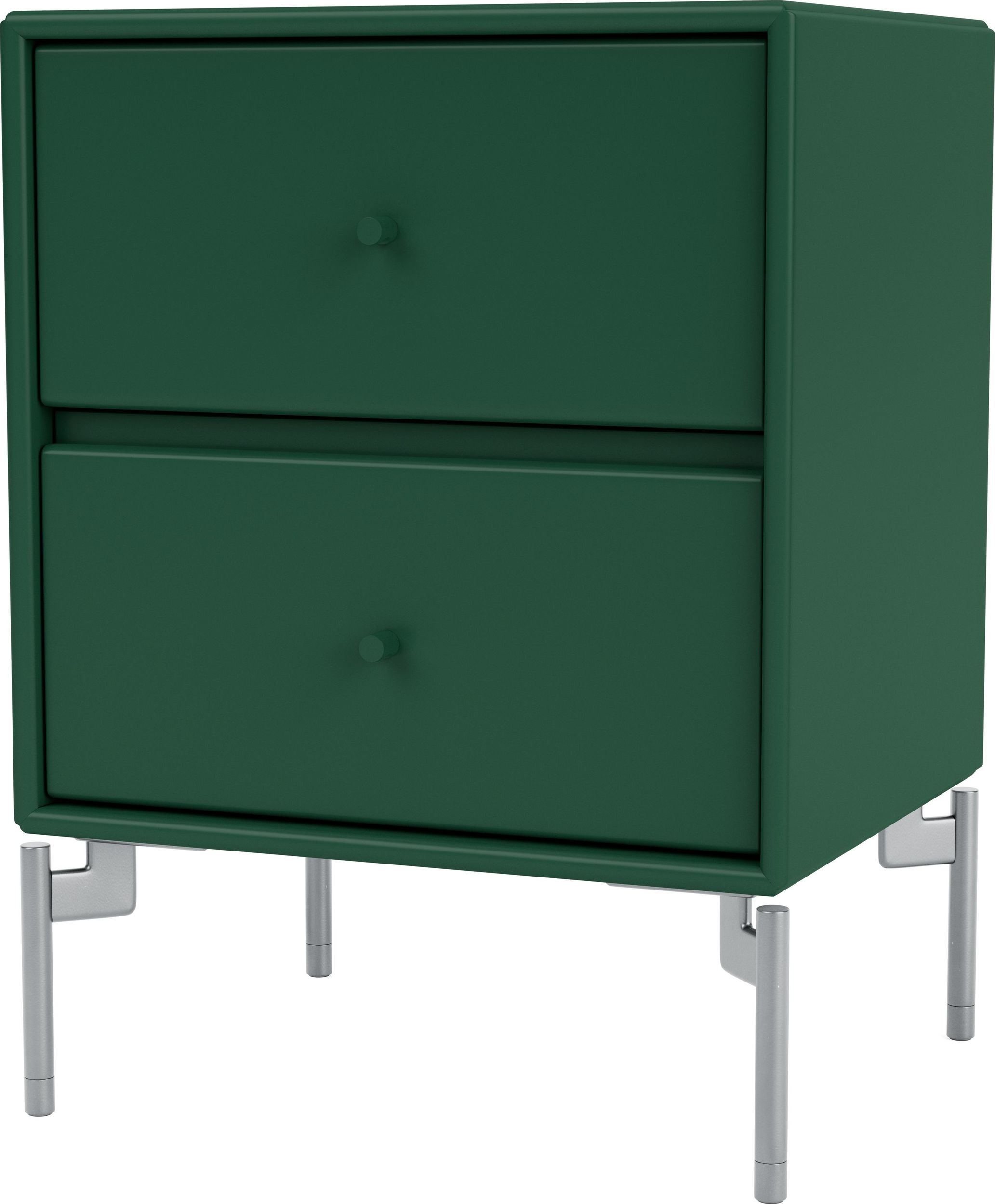 Szafka nocna Drift ciemnozielona na chromowanych nogach