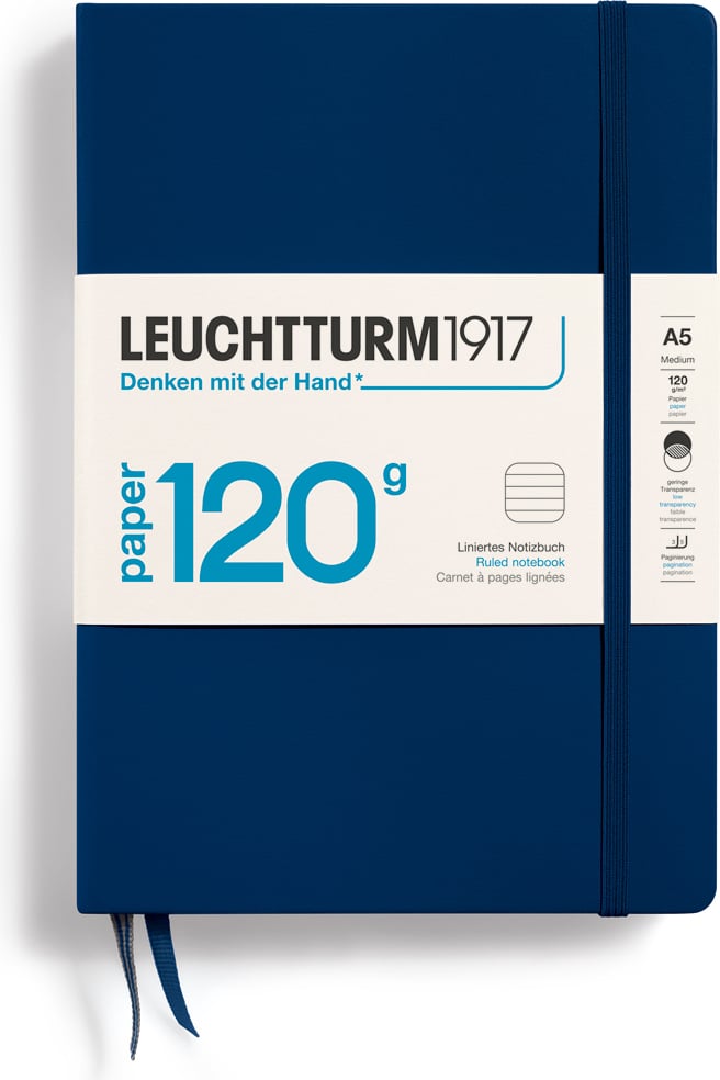 Notes w linię w twardej oprawie Edition 120 A5 203 strony granatowy 120 g/m²