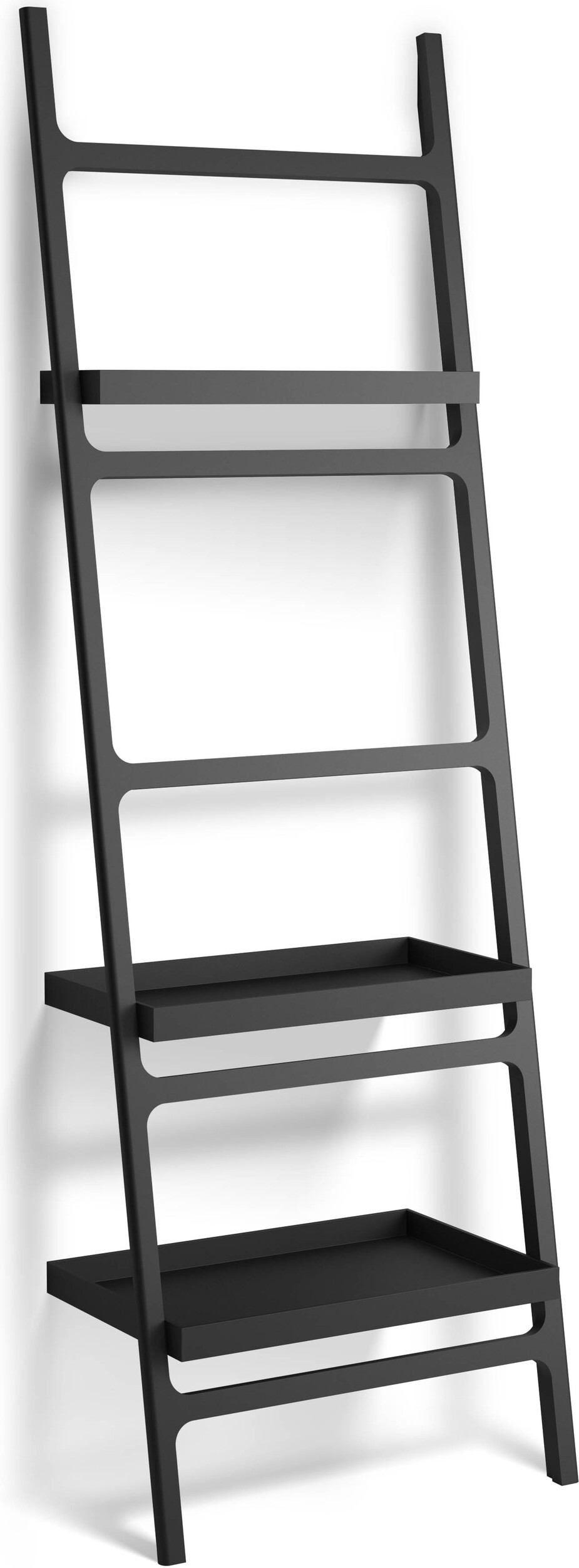 Wieszak na ręczniki drabinka Stone czarny mat z półkami