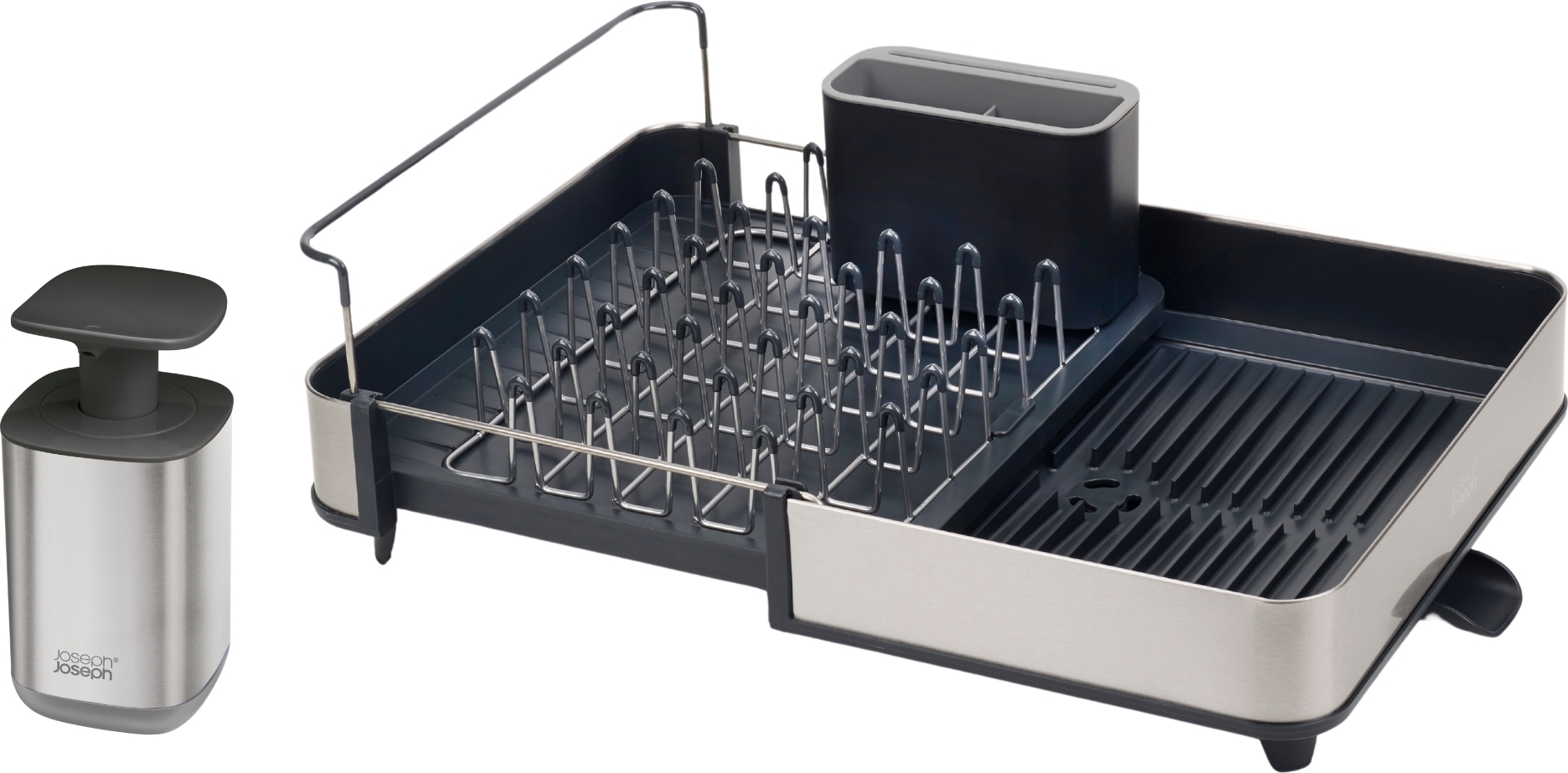 Suszarka do naczyń Extend Steel duża z dozownikiem 2 el.