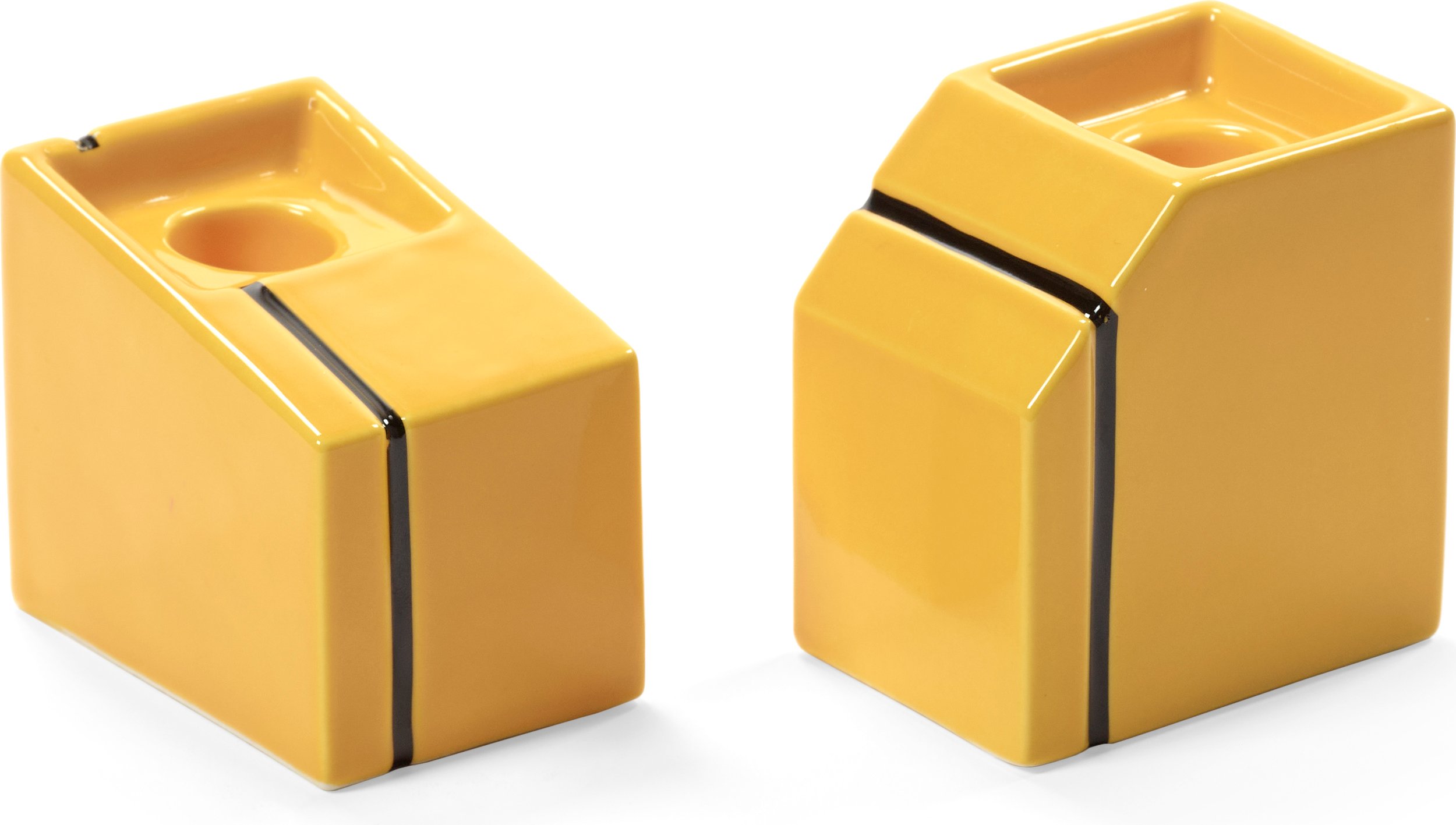 Świeczniki na klasyczne świece Silos żółte 2 szt.