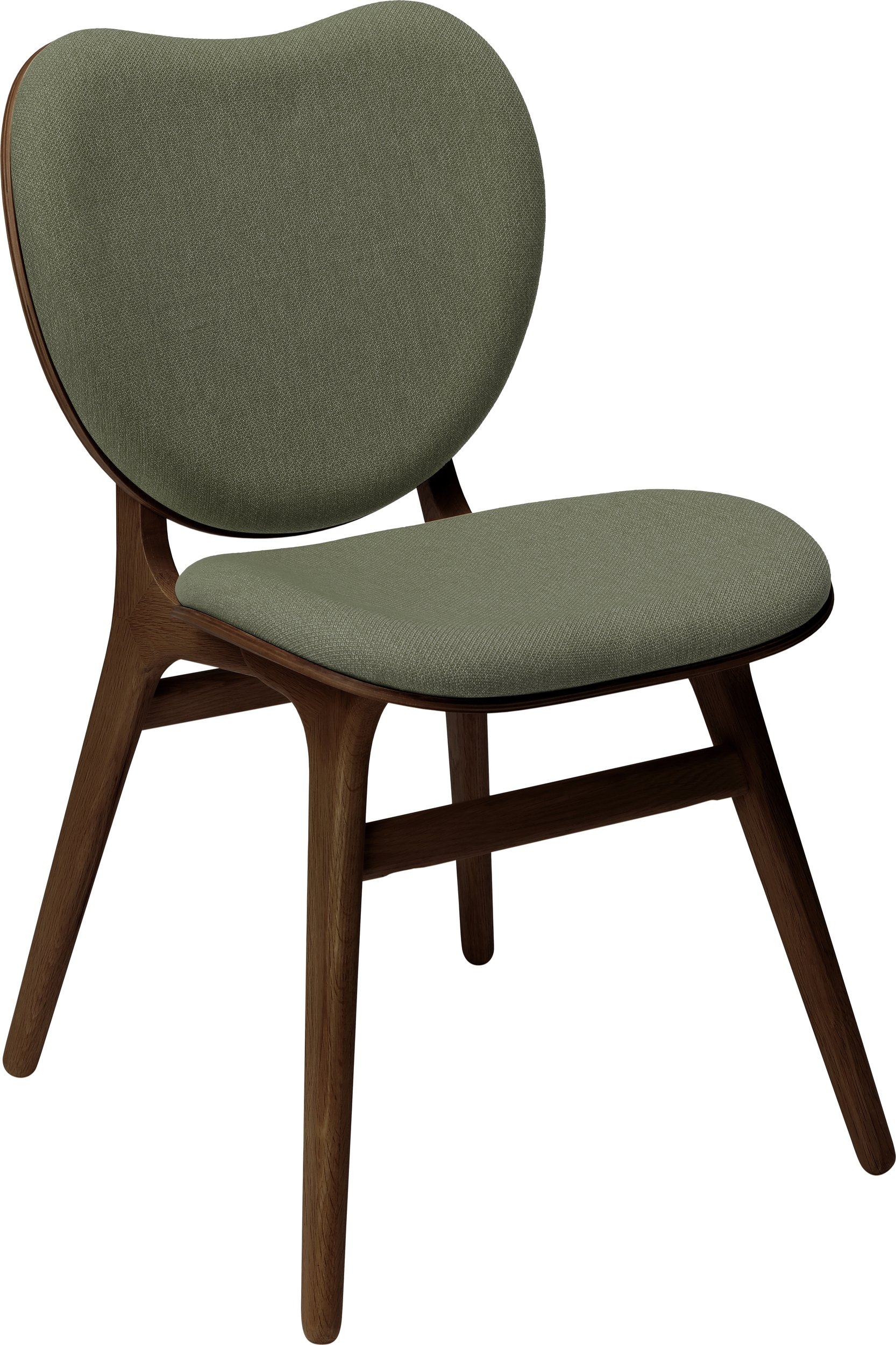 Krzesło Conversation Piece zielone tapicerowane ciemny dąb