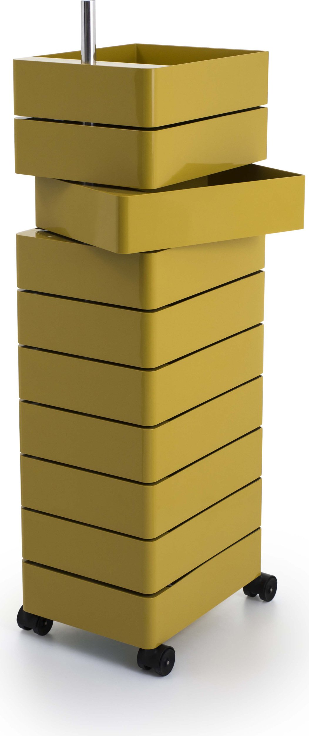 Kontenerek biurowy z 10 szufladami Magis 365 żółty