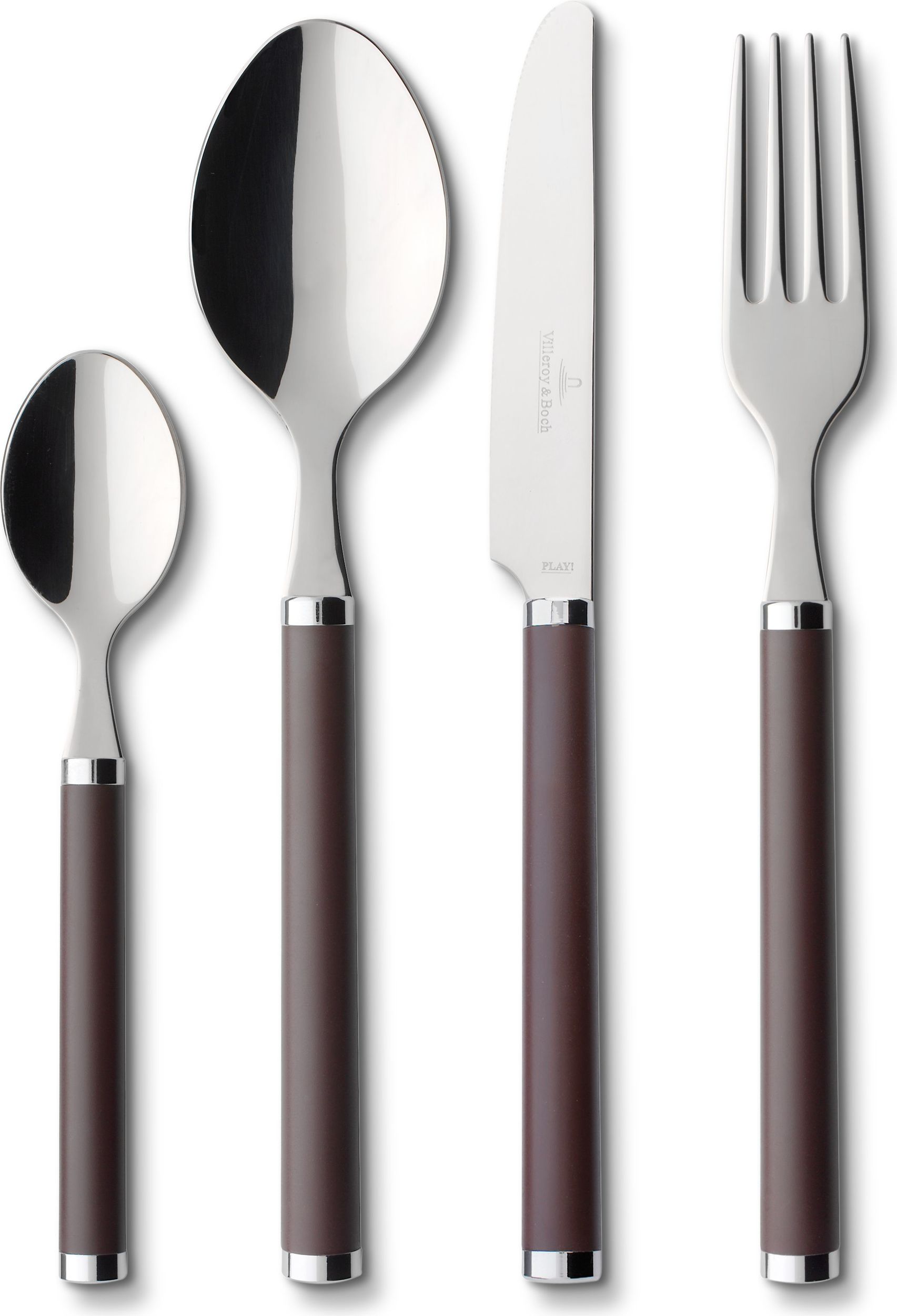 Komplet sztućców Play Chocolate Brown 24 el.