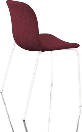 Krzesło Troy tapicerowane lakierowane nogi białe siedzisko fioletowe