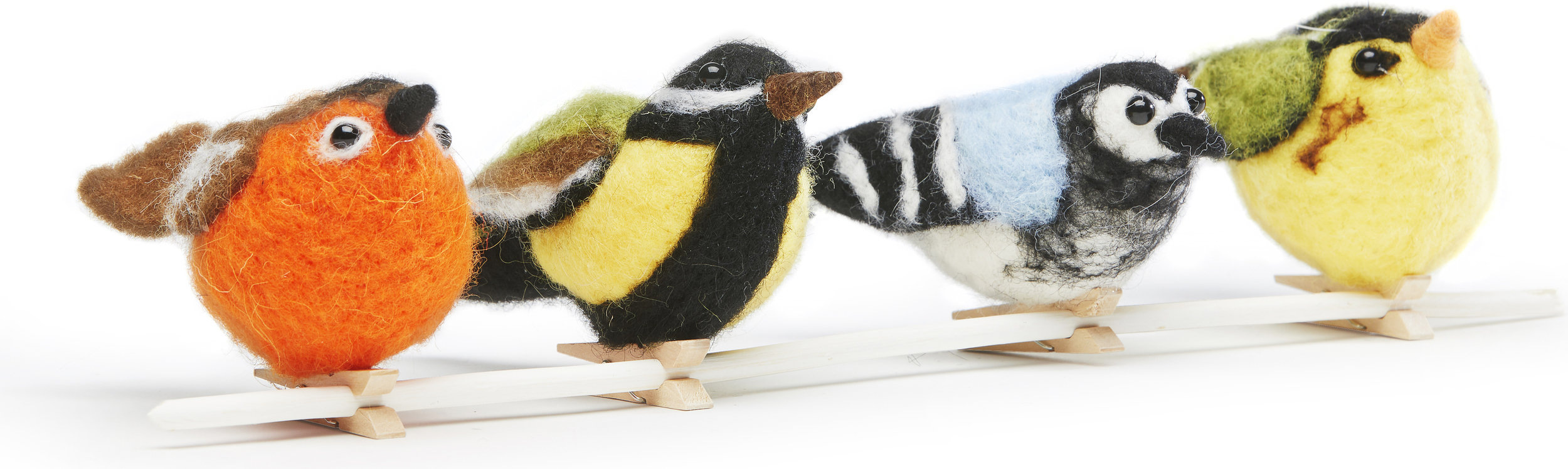 Dekoracje Birds Mixed kolorowe z klipsem 4 szt.