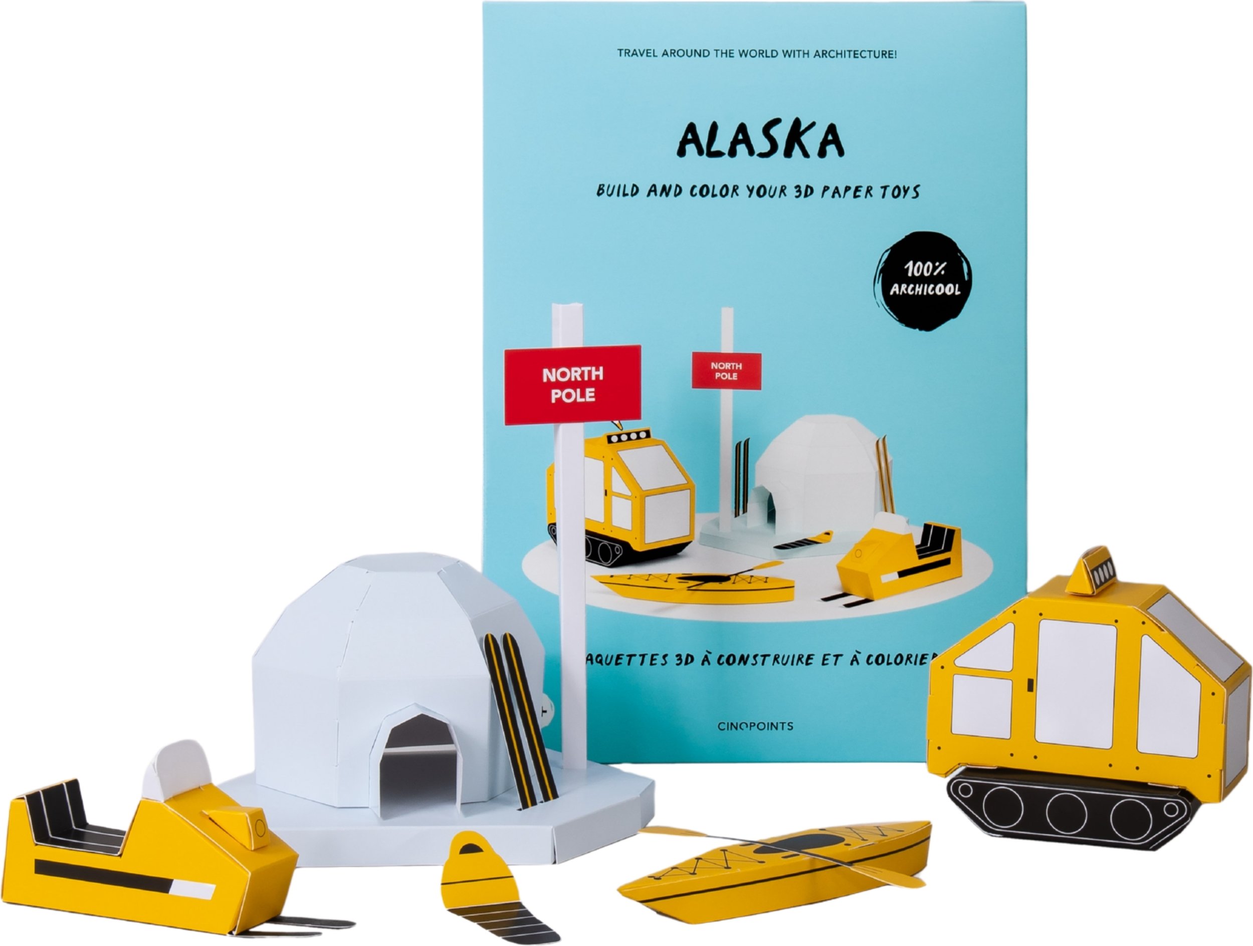 Zestaw do składania z papieru i kolorowania Model Alaska