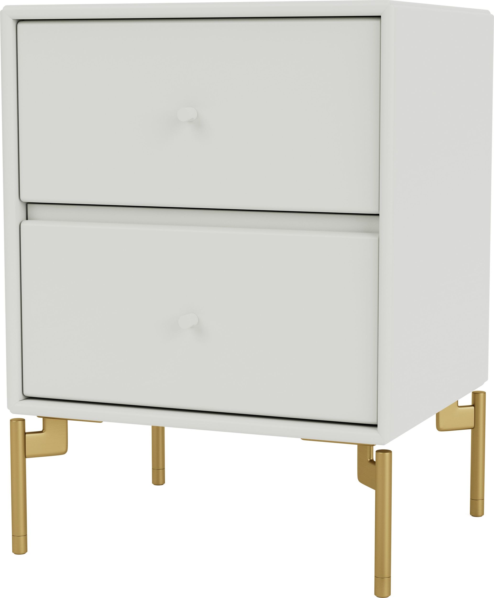 Szafka nocna Drift jasnoszara na mosiężnych nogach