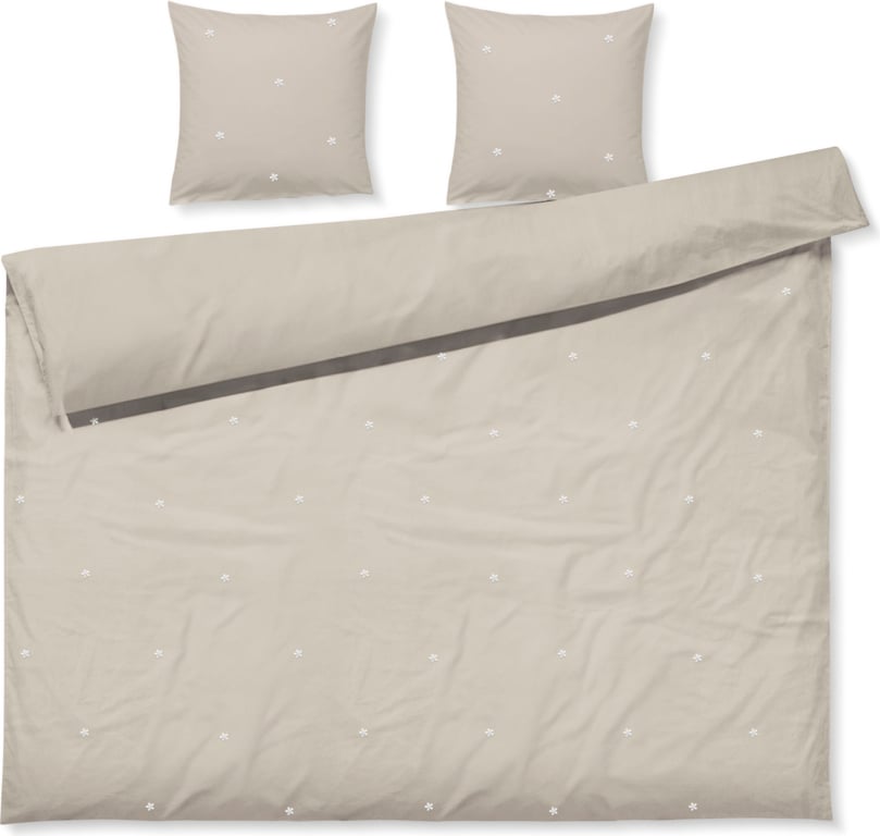 Pościel Daisy 200 x 220 cm piaskowa z 2 poszewkami na poduszki 60 x 63 cm