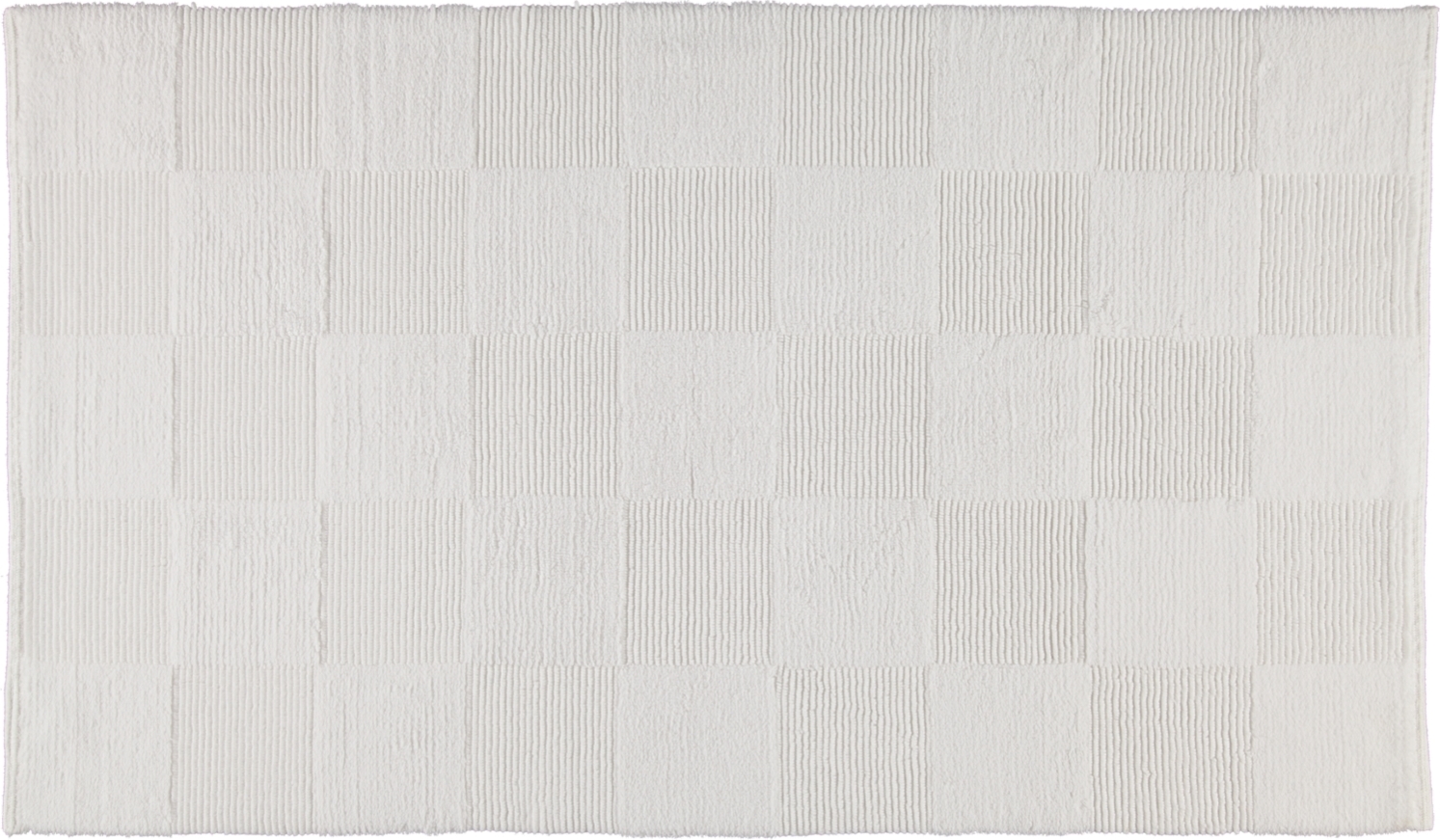 Dywanik łazienkowy Cawo szachownica 60 x 100 cm biały tkany ręcznie