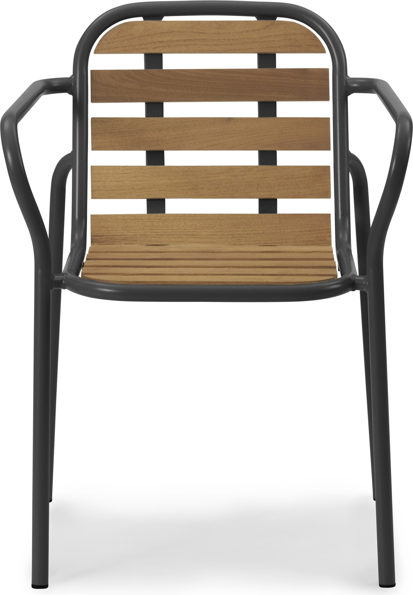 Krzesło ogrodowe Vig czarne drewniane z podłokietnikami