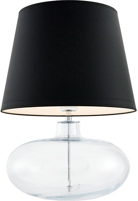 Lampa stołowa Sawa transparentna podstawa czarny abażur